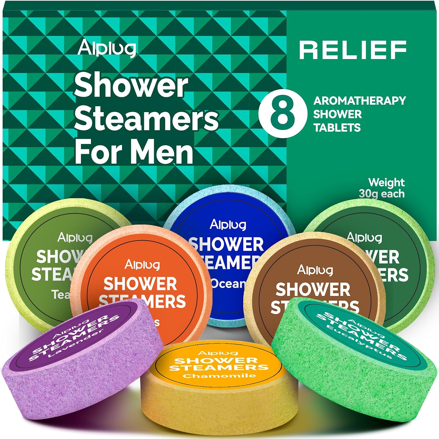Shower Steamers for Men - 8 Pack Shower Bombs Aromatherapy with Essential Oils, Birthday Gifts for Him Dad Husband Boyfriend, Relaxation Mens Gifts Ideas, Gifts for Men Who Have Everything