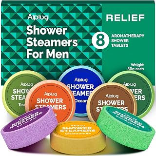 Shower Steamers for Men - 8 Pack Shower Bombs Aromatherapy with Essential Oils, Birthday Gifts for Him Dad Husband Boyfriend, Relaxation Mens Gifts Ideas, Gifts for Men Who Have Everything