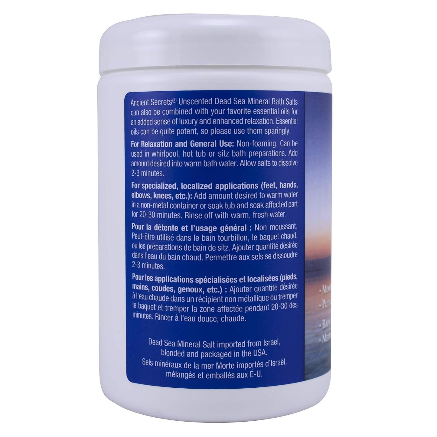 Ancient Secrets Mineral Baths, Aromatherapy Dead Sea, Unscented, 32 oz (2 Lbs) 908 G (Pack of 2)