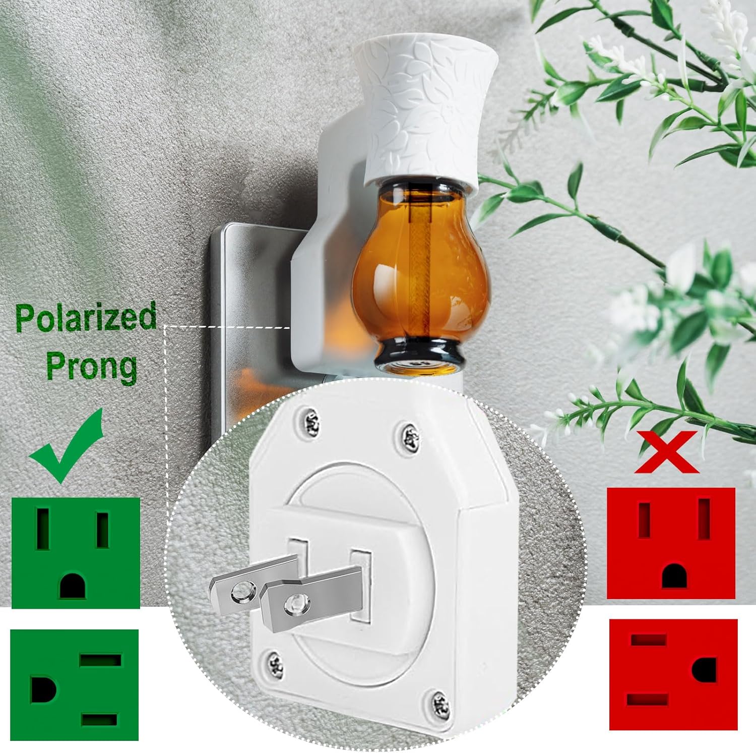 Blank Plug in Air Freshener Polarized Wall Plug Oil Diffuser for DIY Characteristic Home Scent from Natural Essential Oil, EO+Water, Fragrance Refill (4-Set White)