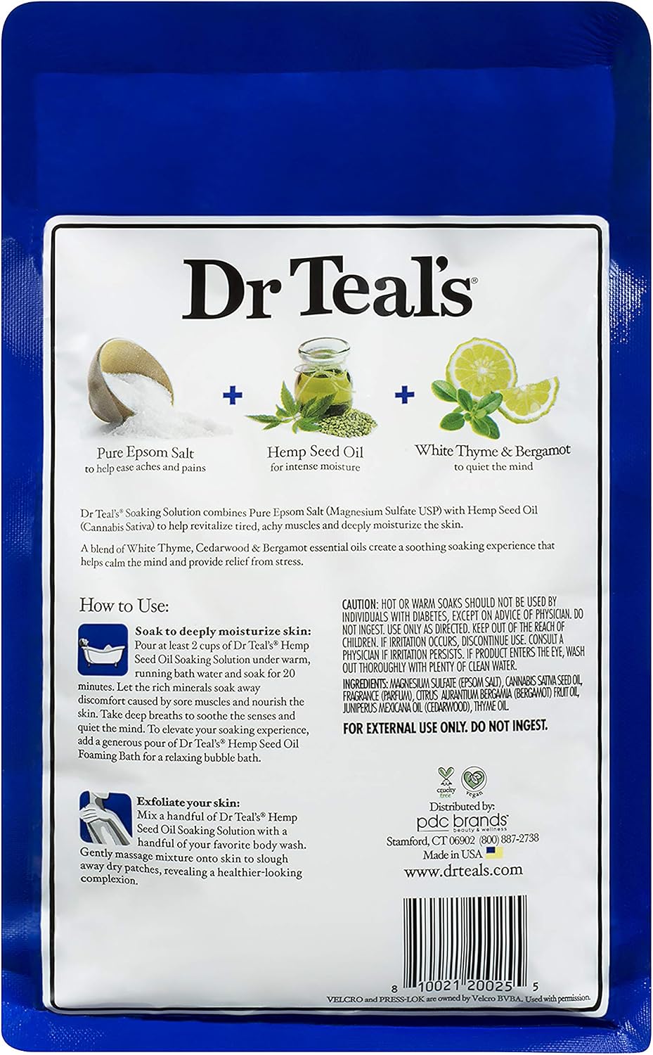 Dr Teal's Pure Epsom Salt Bath Variety Gift Set (2 Pack, 3lbs Ea.) - Soothe & Sleep Lavender & Hemp Seed Oil Soaking Solutions - Essential Oils Ease Pain & Help with Sleep