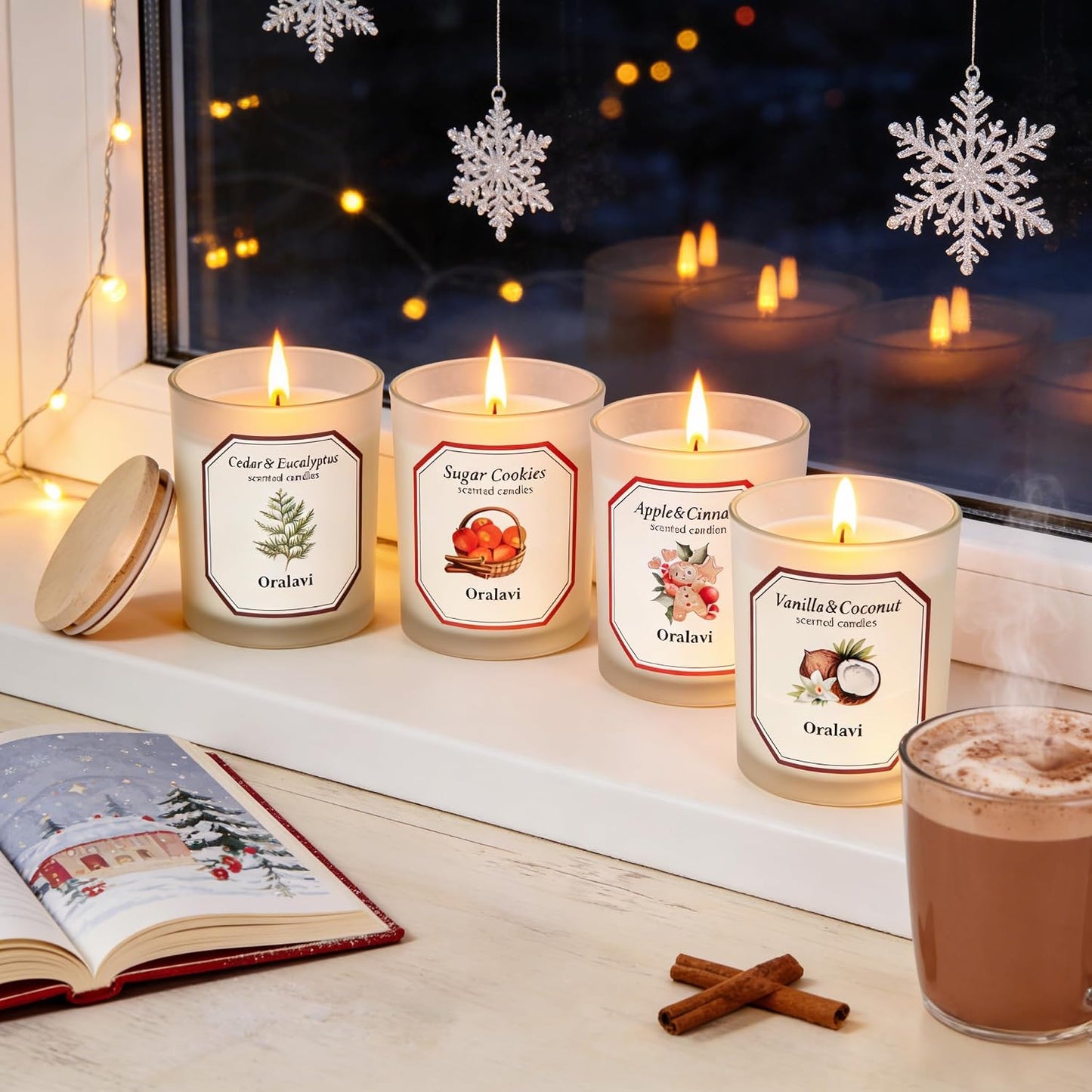 Vanilla Coconut Candles for Home, Non-Toxic Soy Wax 16oz Aromatherapy Candle Gifts,Highly Scented & Long Lasting Vanilla Candle for Home Relaxation|Stress Relief|Mediation|Spa