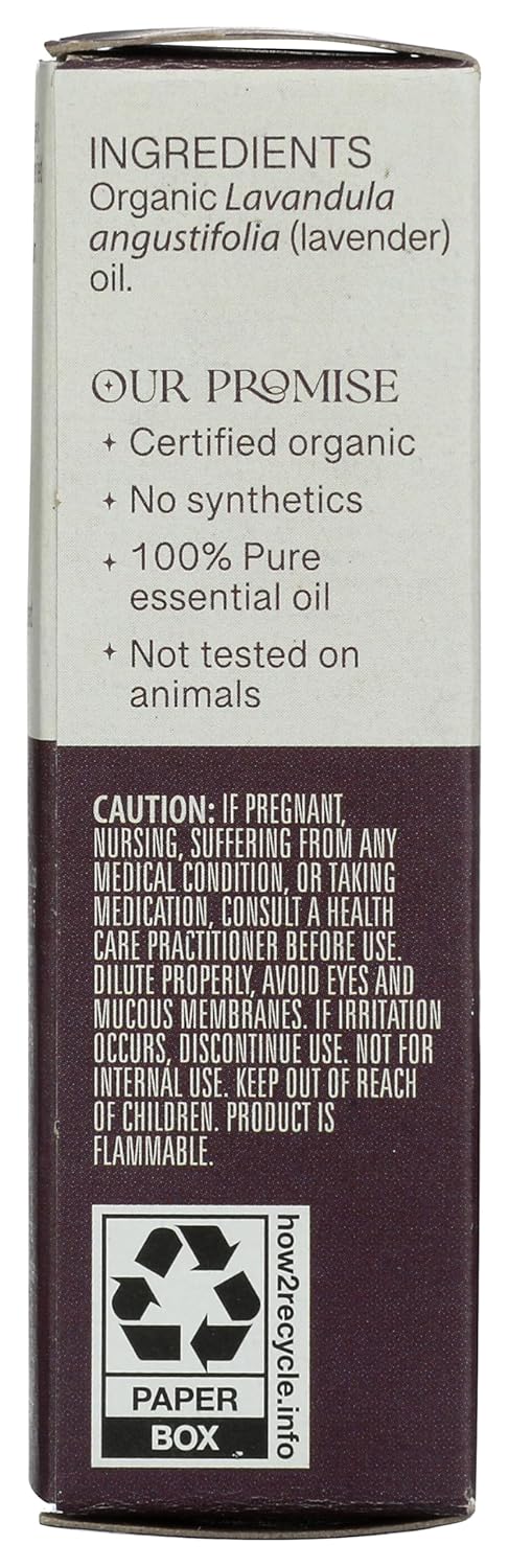Aura Cacia Organic French Lavender Essential Oil, 0.25 FZ