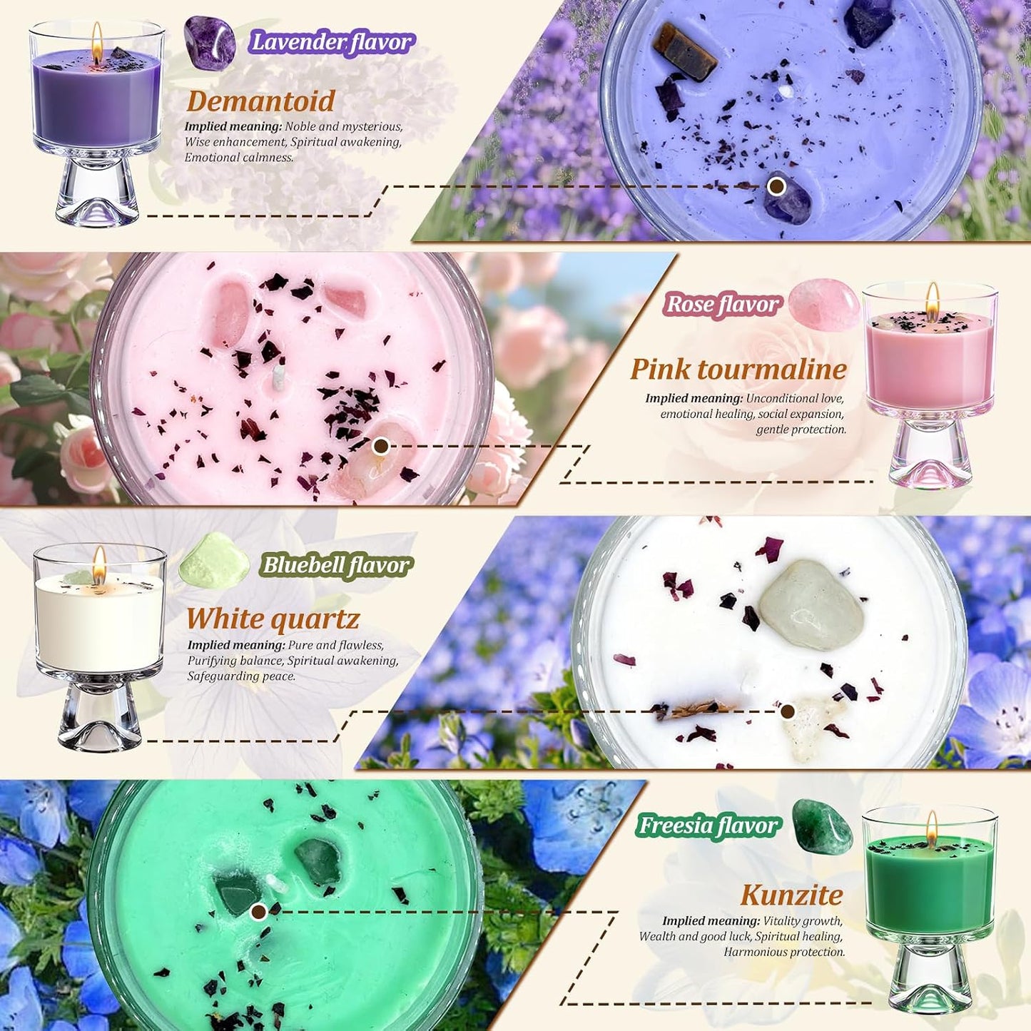Graduation Gift for Women – Natural Soy Candle, 48-Hour Long Burning Aromatherapy with Rose & Healing Crystals, Gift for Mom, Bridesmaid, Birthday, Valentine, Housewarming (Rose Scented)