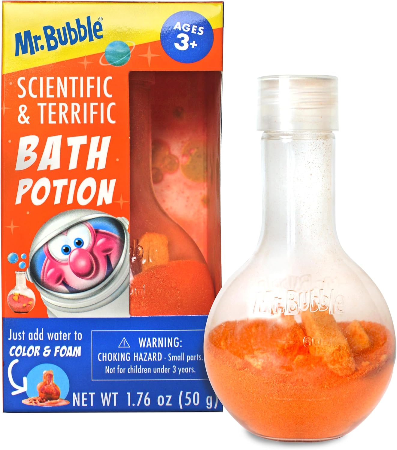 Mr. Bubble The Original Kids Bath Bomb Potions, Colorful Fizzy Fun, Cool Foam and Bubble Science Beaker for the Bath (Pack of 2)