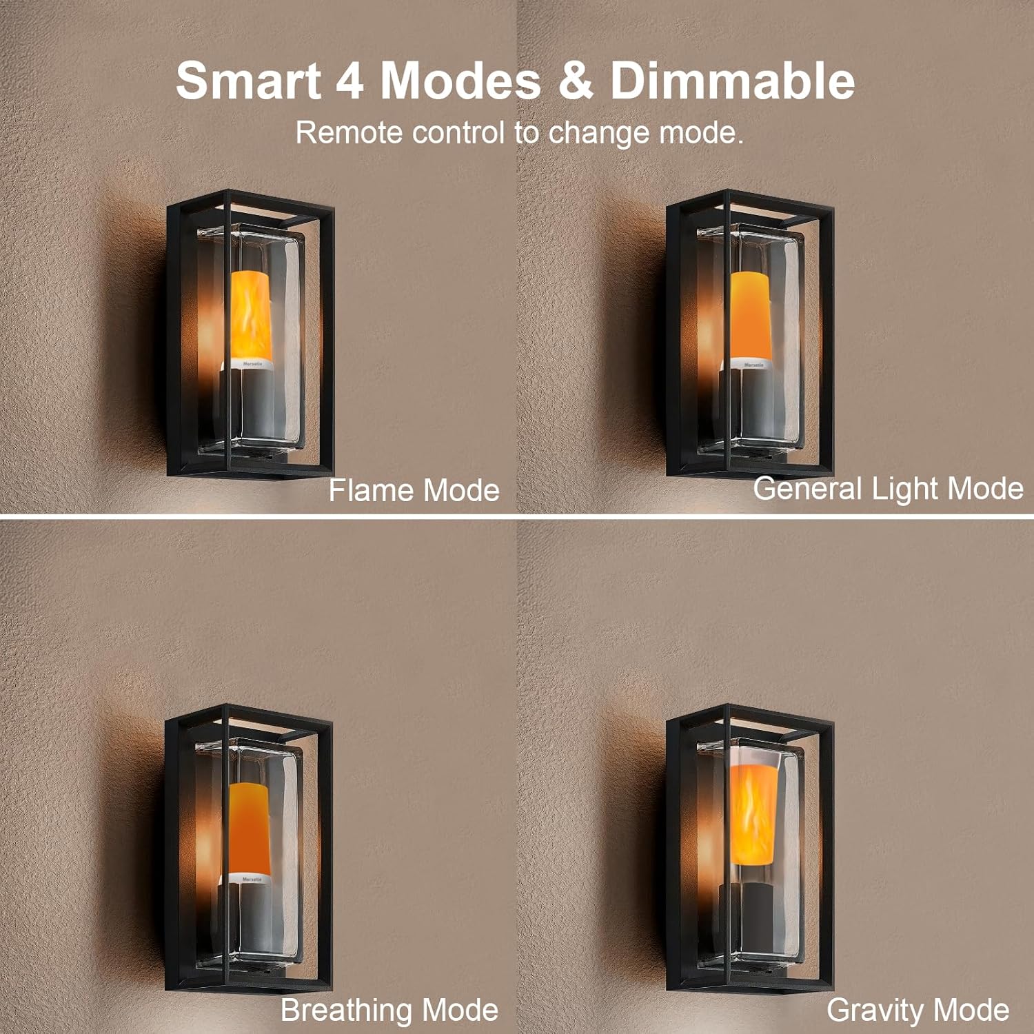 Upgraded LED Flame Light, Rechargeable Flame Lamp with Remote & Timer, 4 Modes Upside-Down Effect, Waterproof Battery Operated Dimmable Flameless Candles for Camping Indoor Outdoor Decor, 2 PCS