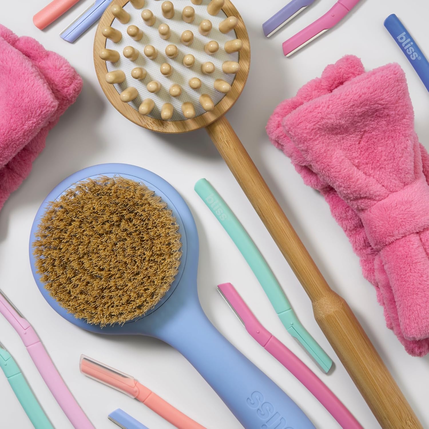 Bliss Soft Touch Back & Body Dry Brush, Non-Slip Grip to Gently Exfoliate Dry Skin and Promote Firmer Skin