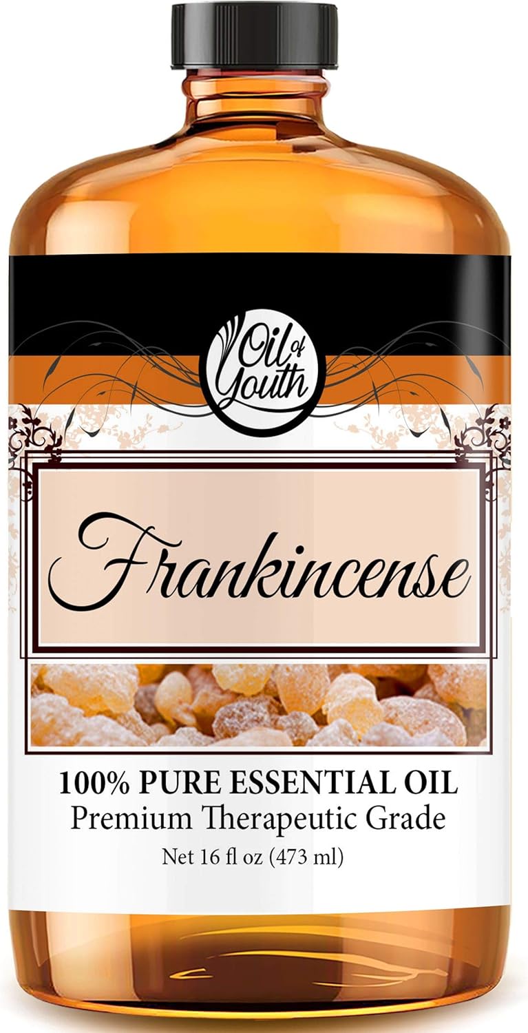 Oil of Youth Frankincense Essential Oil – Pure Frankincense Oil for Aromatherapy, Calming, Relaxing, Diffuser (16oz Bulk)