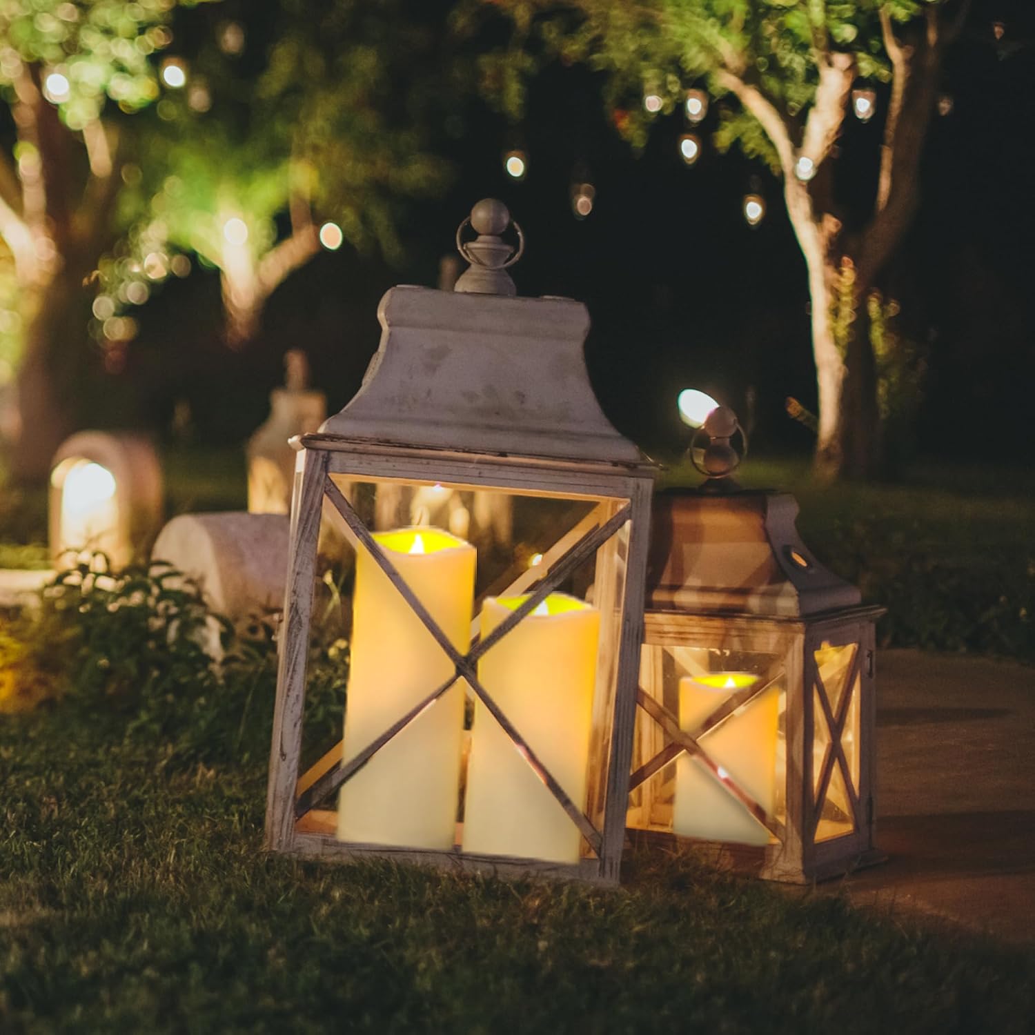 LED Flameless Candles Pack of 1, Outdoor Waterproof Candle with Remote Control& Timer, Indoor Battery Operated Flickering Pillar Fake Candles Long Lasting for Patio, Larterns, Wedding, Porch