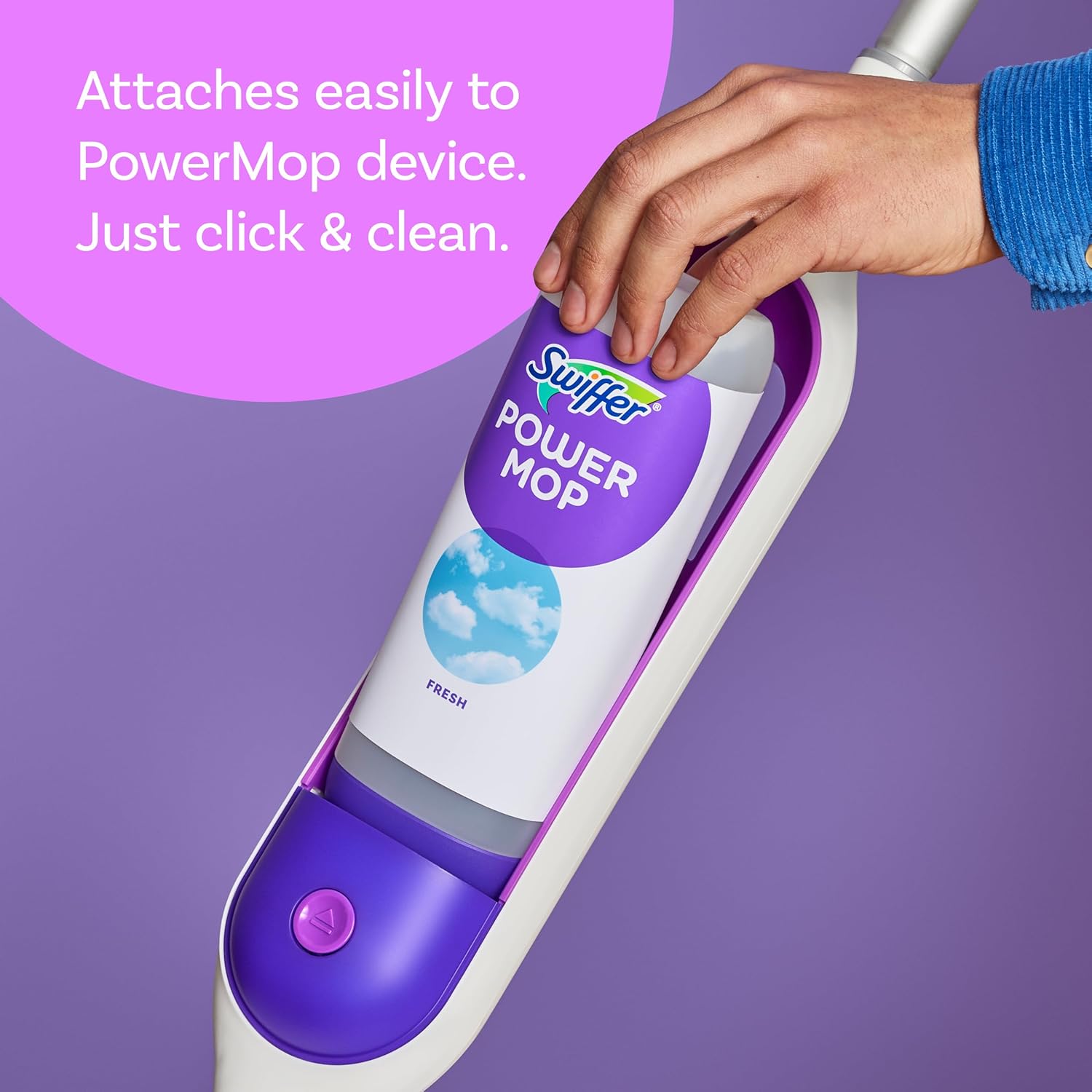 Swiffer PowerMop Liquid Floor Cleaner Refills, Solution for Power Mop, Fresh Scent, 2 Count Mopping Fluid Replacement Bottle, Spray Mops Cleaning Juice, No Bucket Needed, Multi-Surface and Wood