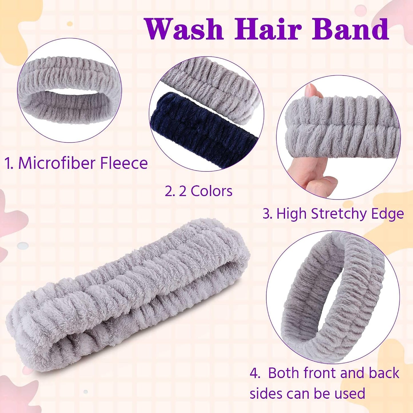 YGQQOY Spa Headband, Makeup Headband for Washing Face, Skincare Headbands for Girls Women, Soft Facial Makeup Head Band,Chrismas Gifts for Teens