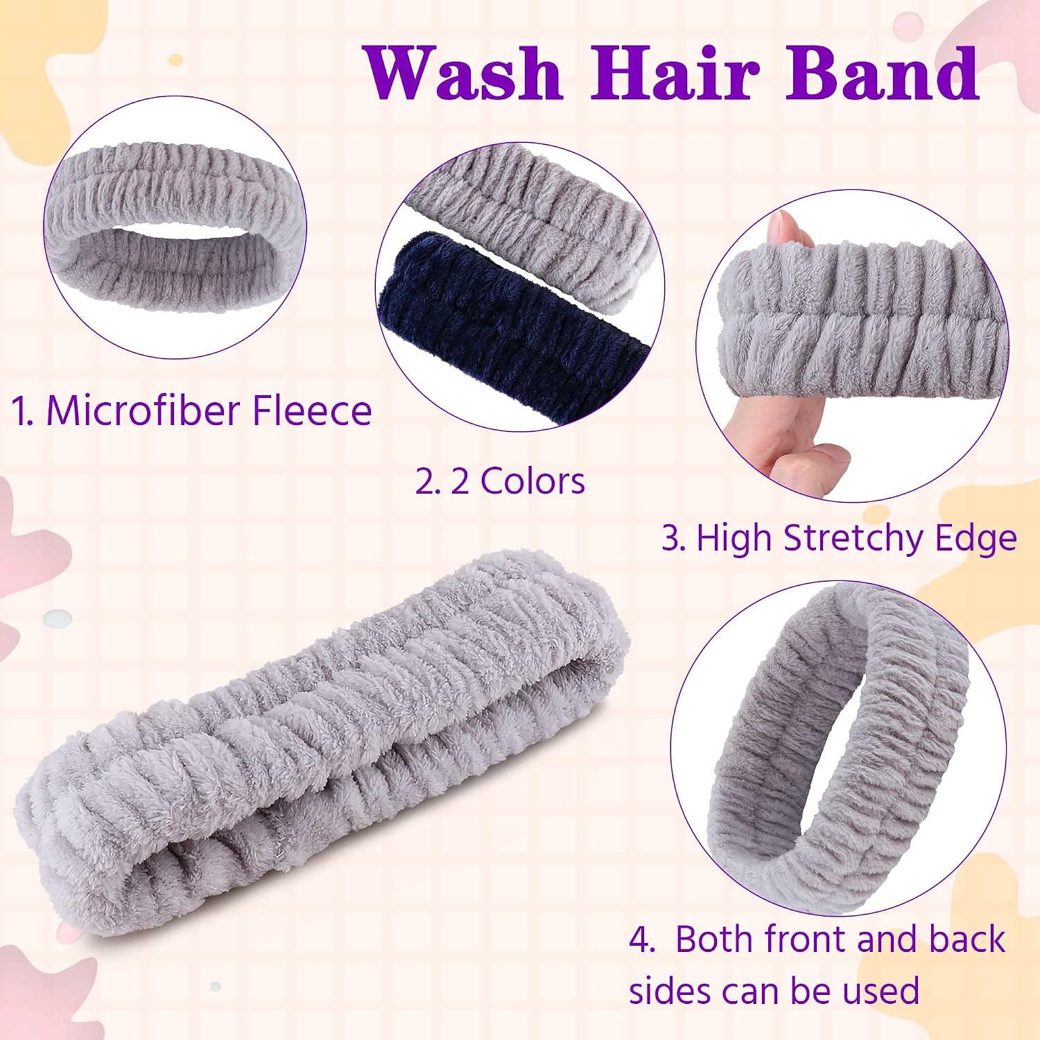 YGQQOY Spa Headband, Makeup Headband for Washing Face, Skincare Headbands for Girls Women, Soft Facial Makeup Head Band,Chrismas Gifts for Teens