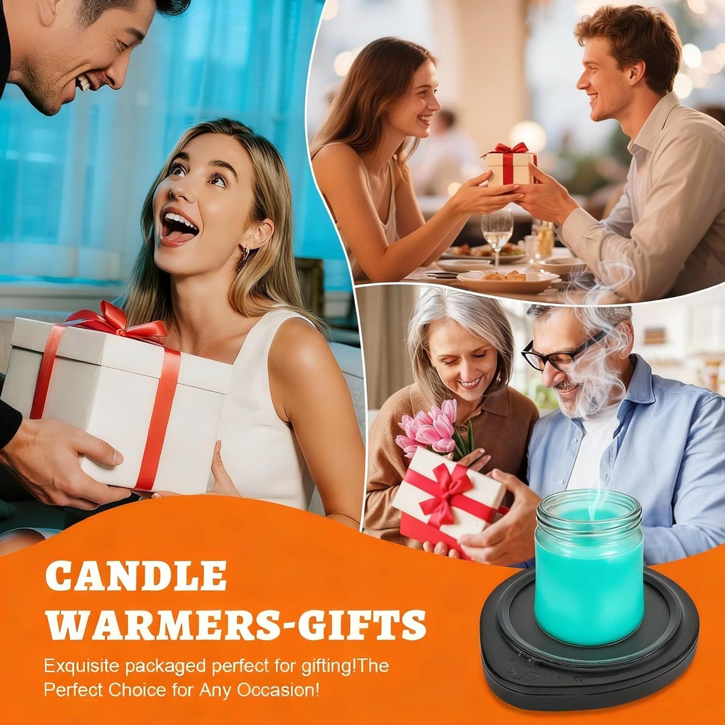 Candle Warmer and Mug Warmers with Timer, Safely Releases Scents Without a Flame, Melt The Candle Quickly, Enjoy Your Warm Coffee Tea Milk Beverage. Gifts for Festival Birthday Women Men Mom Dad