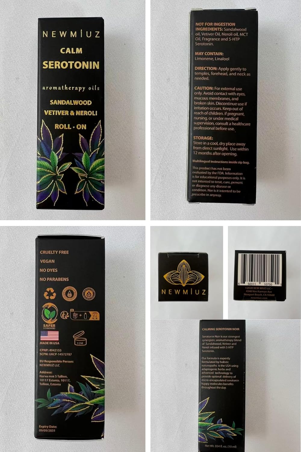 Calm Roll on Essential Oil Stress Relief Sandalwood Vetiver Destress Relaxation Calming Roller Aromatherapy Stick Self Care Purse Stocking Stuffer