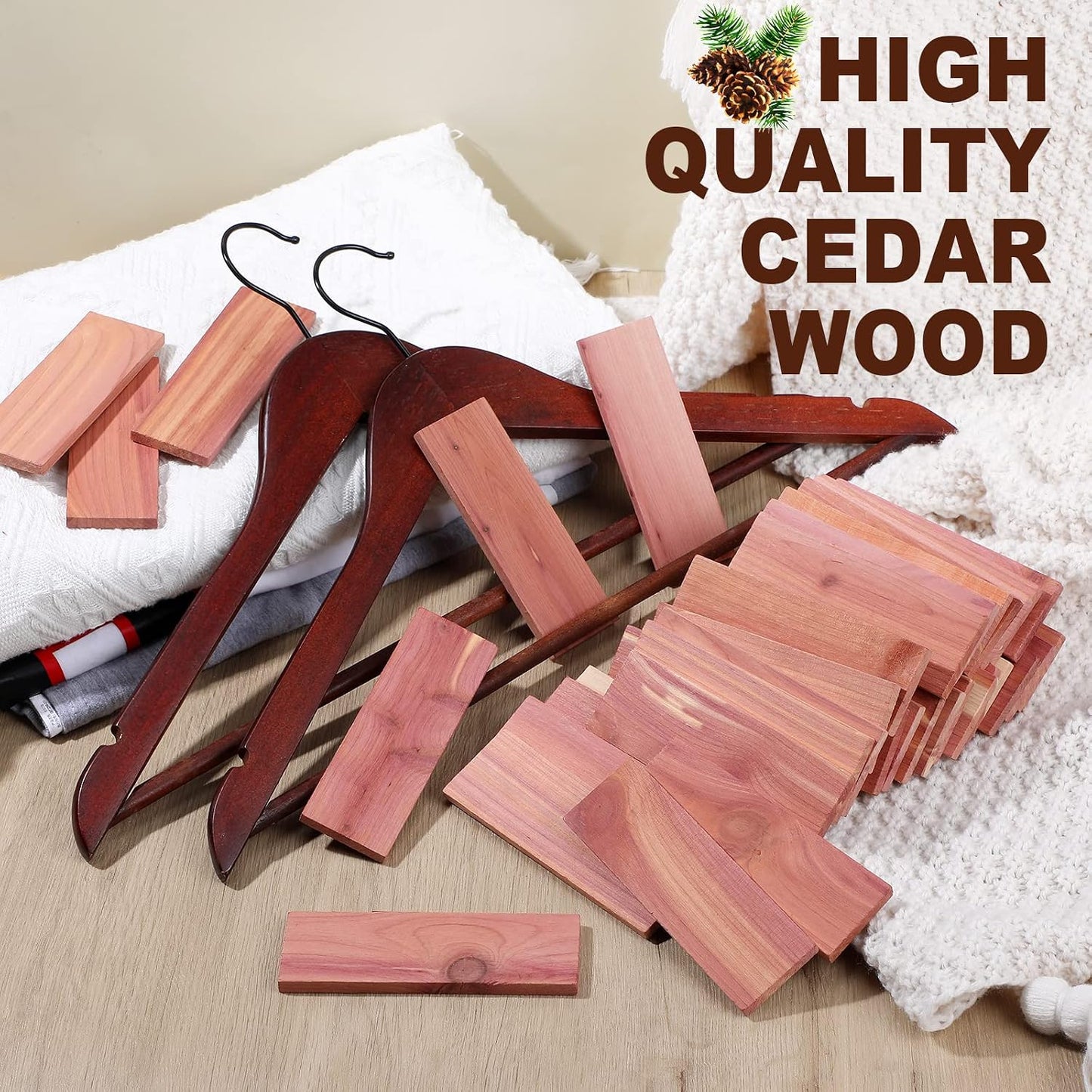 Fumete 100 Pcs Cedar Blocks for Clothes Storage Aromatic Cedar Balls Cedar Blocks for Closet Red Wood Planks Natural Cedar Accessories for Drawers and Closet Storage