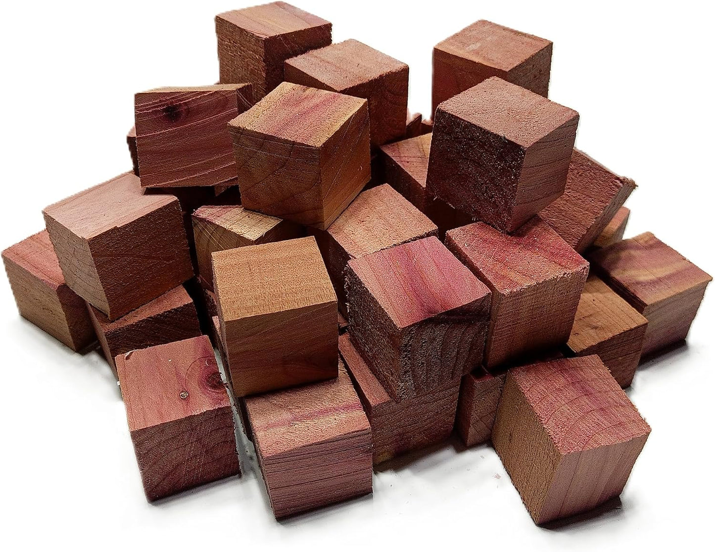 Eastern Red Cedar Wood Cubes 45 Count, Natural Fresh Aromatic Blocks, 1" Inch Diamiter, for Book Shelves, Closets and Storage