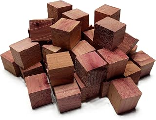 Eastern Red Cedar Wood Cubes 45 Count, Natural Fresh Aromatic Blocks, 1" Inch Diamiter, for Book Shelves, Closets and Storage