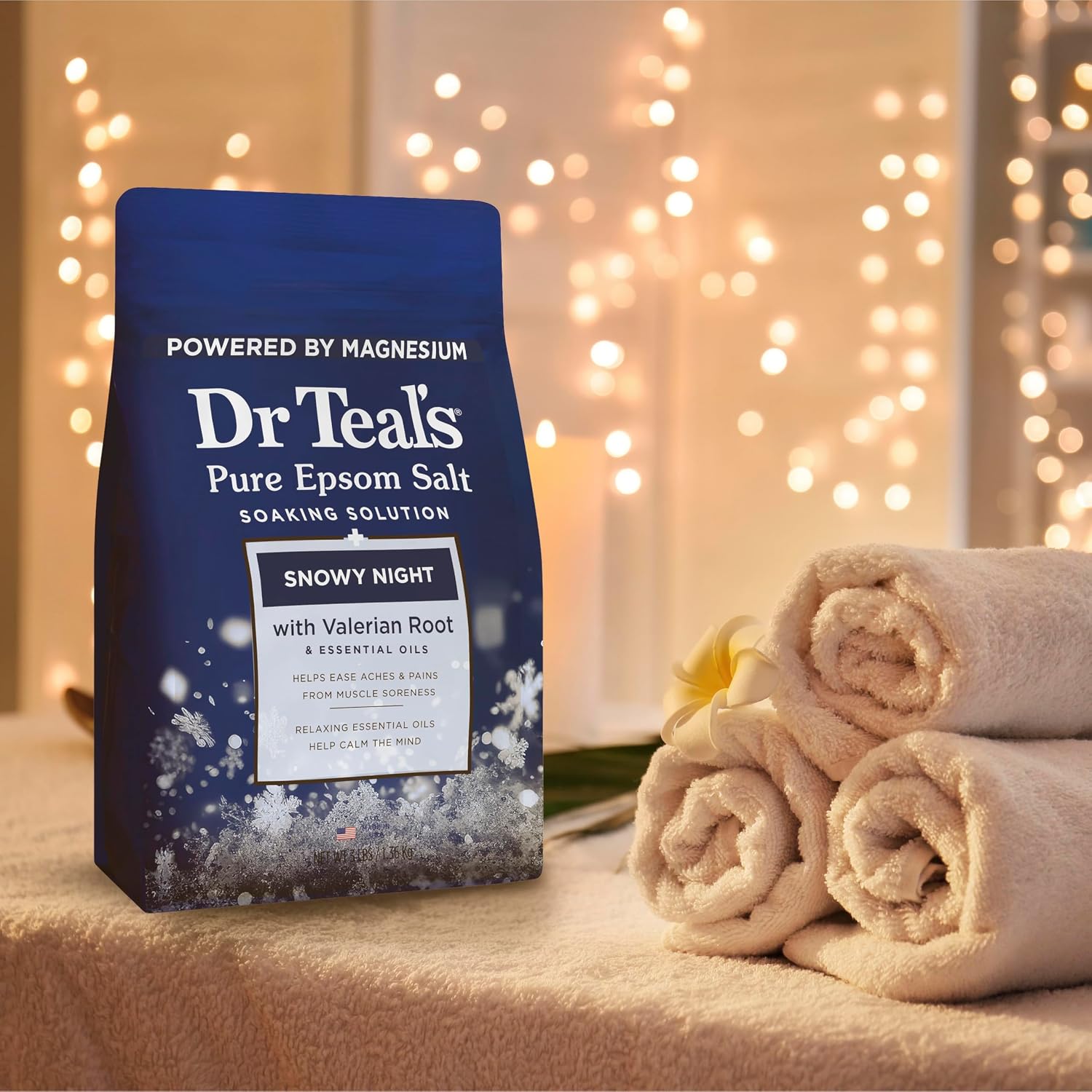 Dr Teal's Epsom Salt Magnesium Soak, Snowy Night, 3 lbs