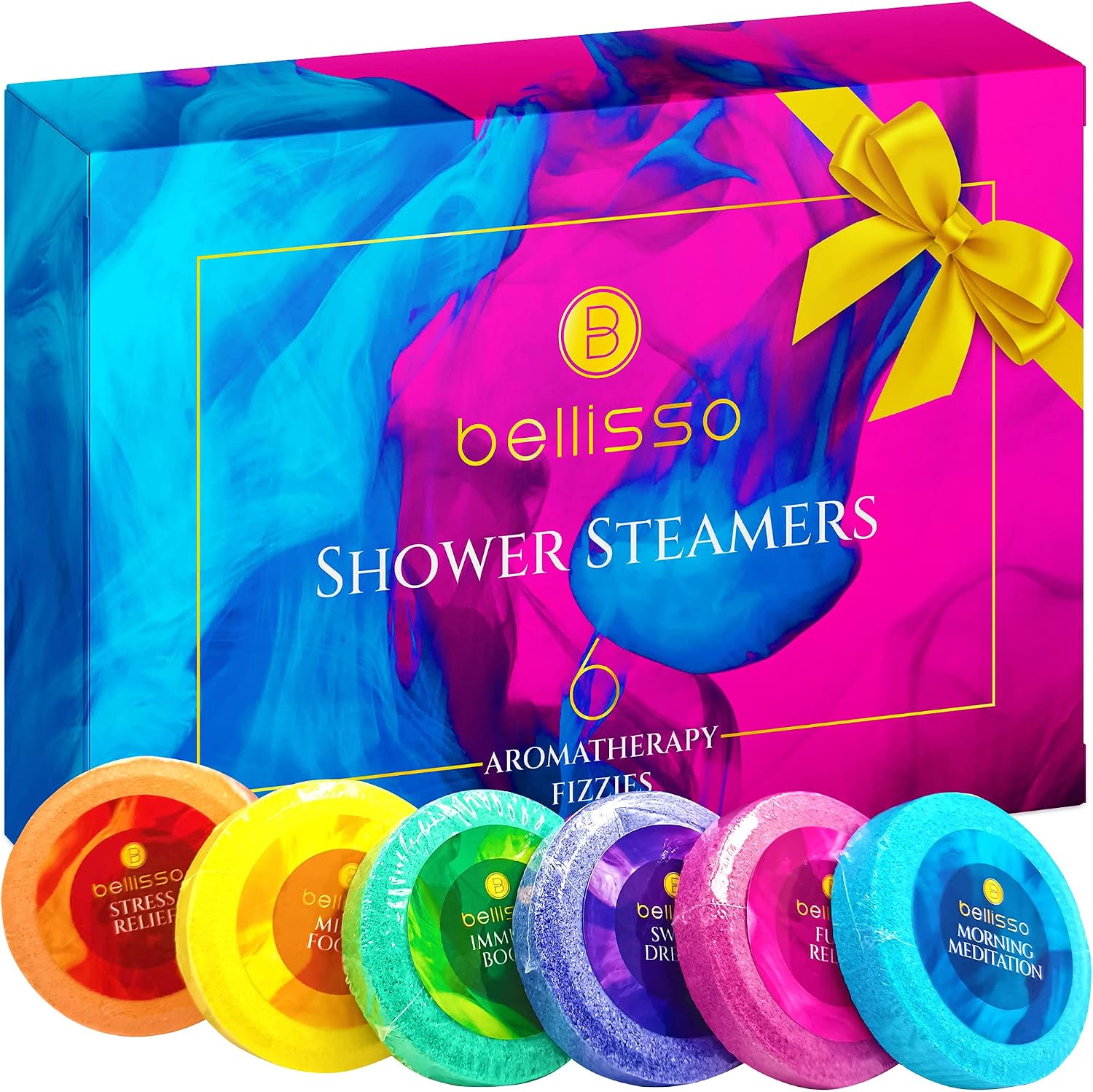 BELLISSO Aromatherapy Shower Steamers Set and Biotin Shampoo and Conditioner Set