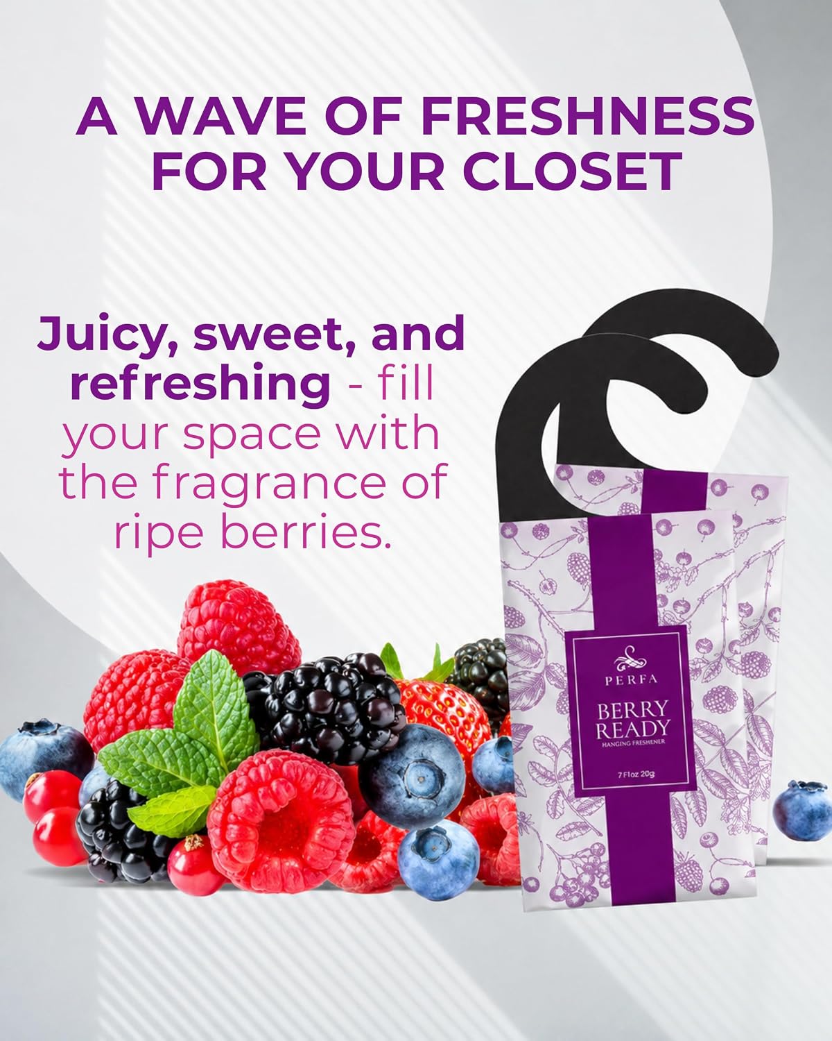 12 Packs Large Closet Deodorizer for Women - Berry Odor Absorber by Perfa