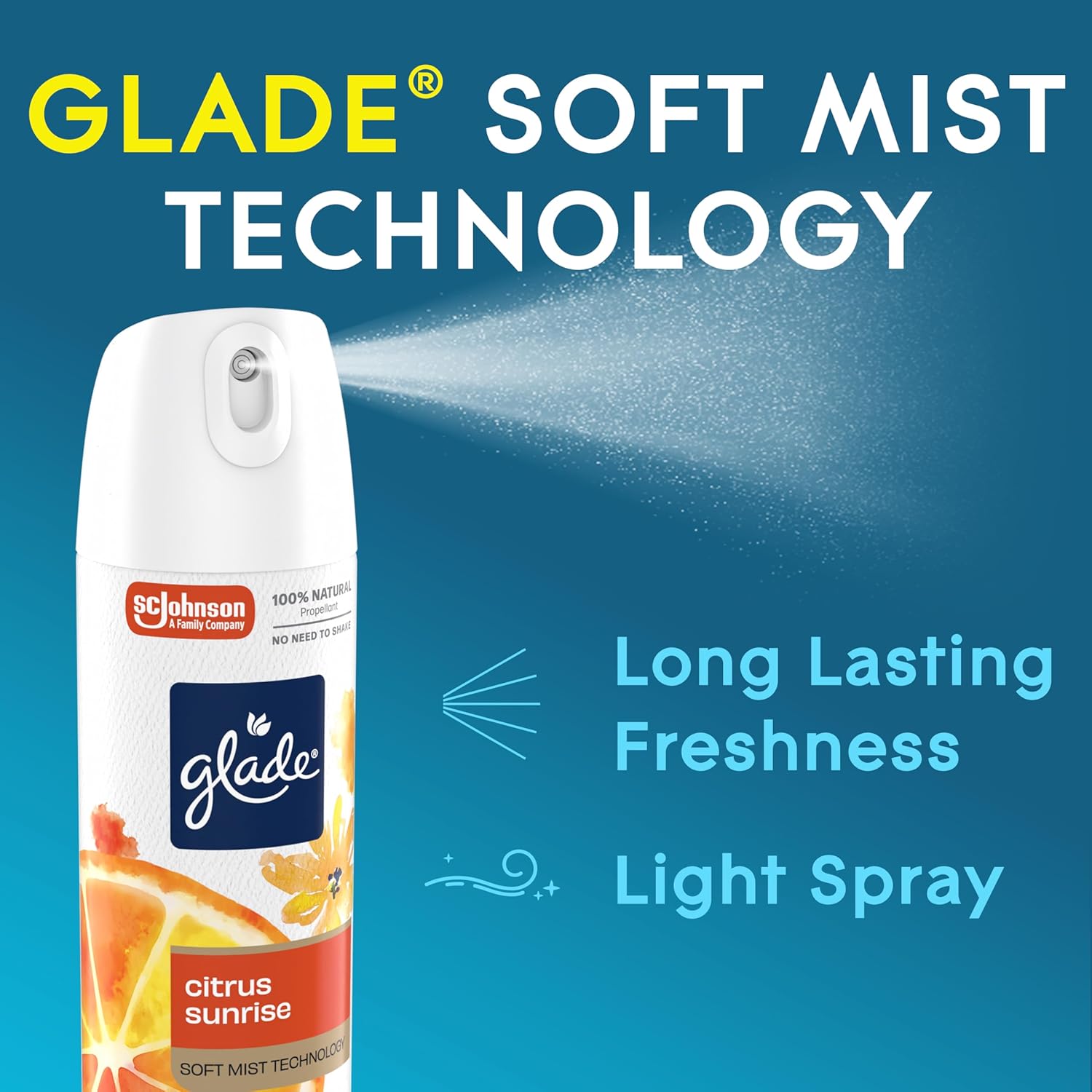 Glade Soft Mist Air Freshener Room Spray, Citrus Sunrise, 7.3oz., 1 count