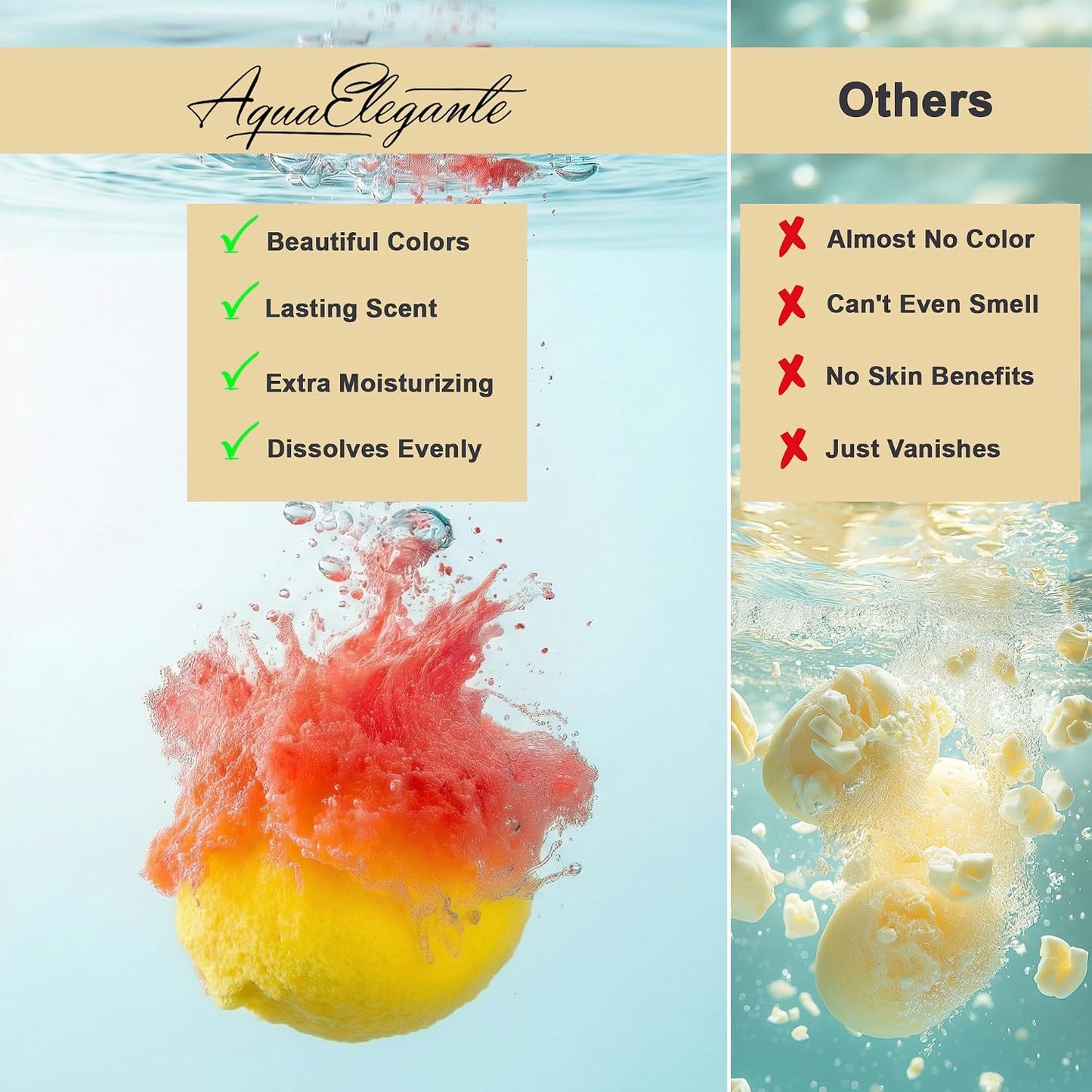 Aqua Elegante Flower Bath Bombs Gift Set - 12 Large Bathbombs for Women with Scented Essential Oils and Moisturizing Shea Butter, No Stain, Natural, Vegan Spa Present for Mom, Wife, Girlfriend