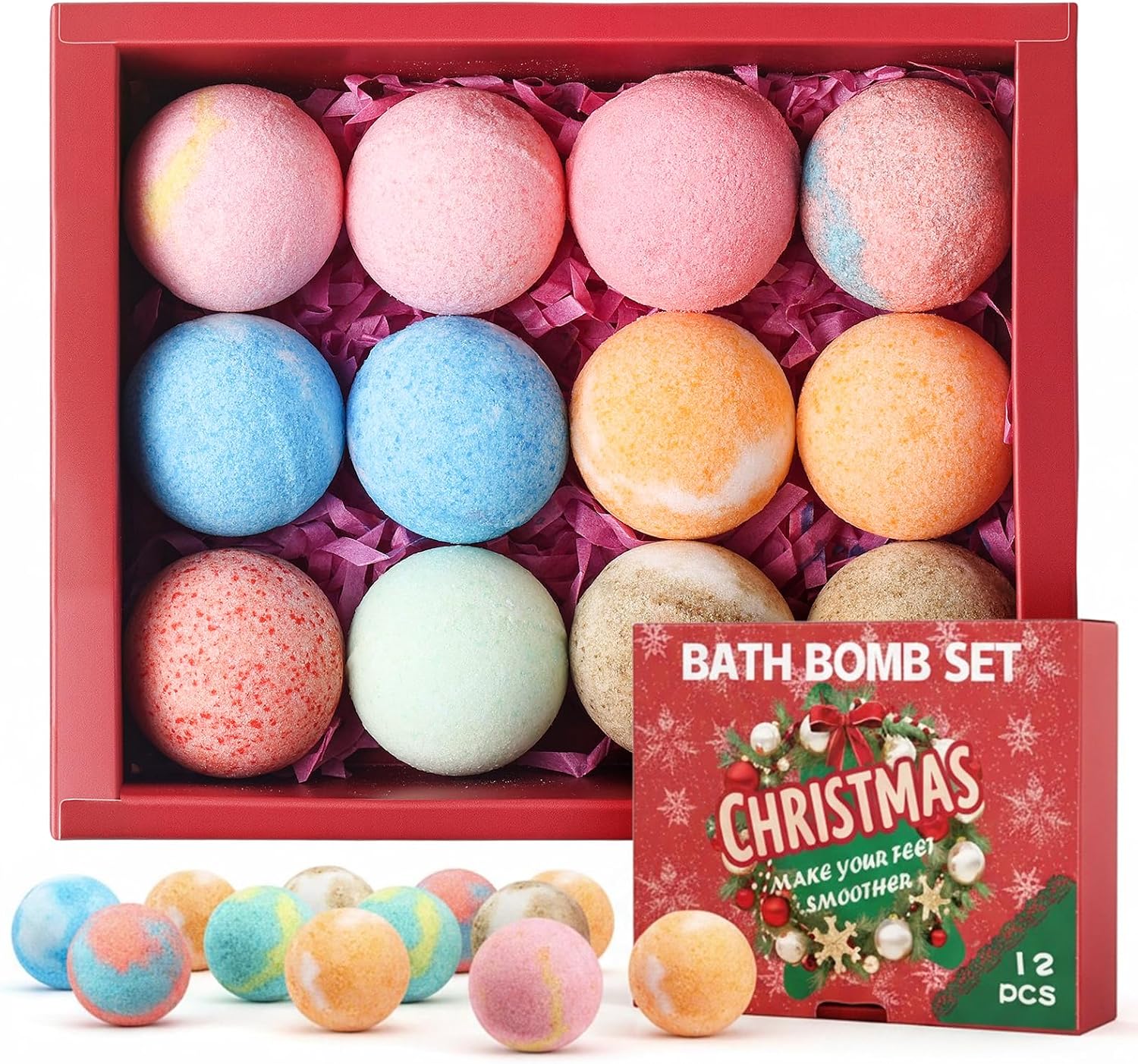 12-Pack Luxury Bath Bomb Gift Set for Men & Women,Aromatherapy Spa Set with Essential Oils,Perfect for Mother’s Day & Valentine’s Day Gifts,Relaxation & Self Care Bath Essentials