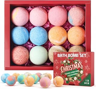 12-Pack Luxury Bath Bomb Gift Set for Men & Women,Aromatherapy Spa Set with Essential Oils,Perfect for Mother’s Day & Valentine’s Day Gifts,Relaxation & Self Care Bath Essentials