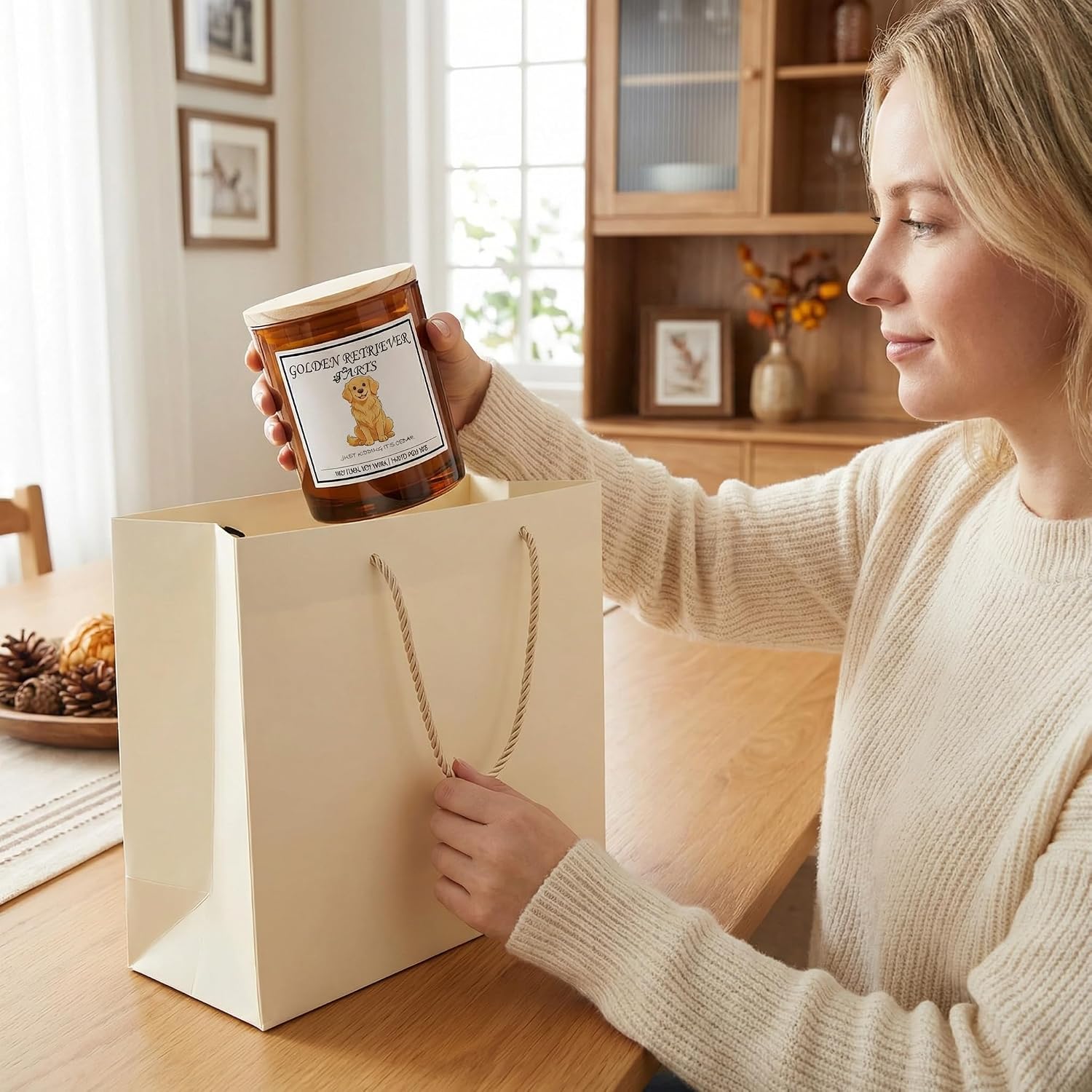 Golden Retriever Gifts for Women | Birthday Gifts for Mom | Light When Dog Farts Candle | Cedar By Natural Soy Wax | Pet Safe Friendly Memorial Candles for Home Scented Household Essentials