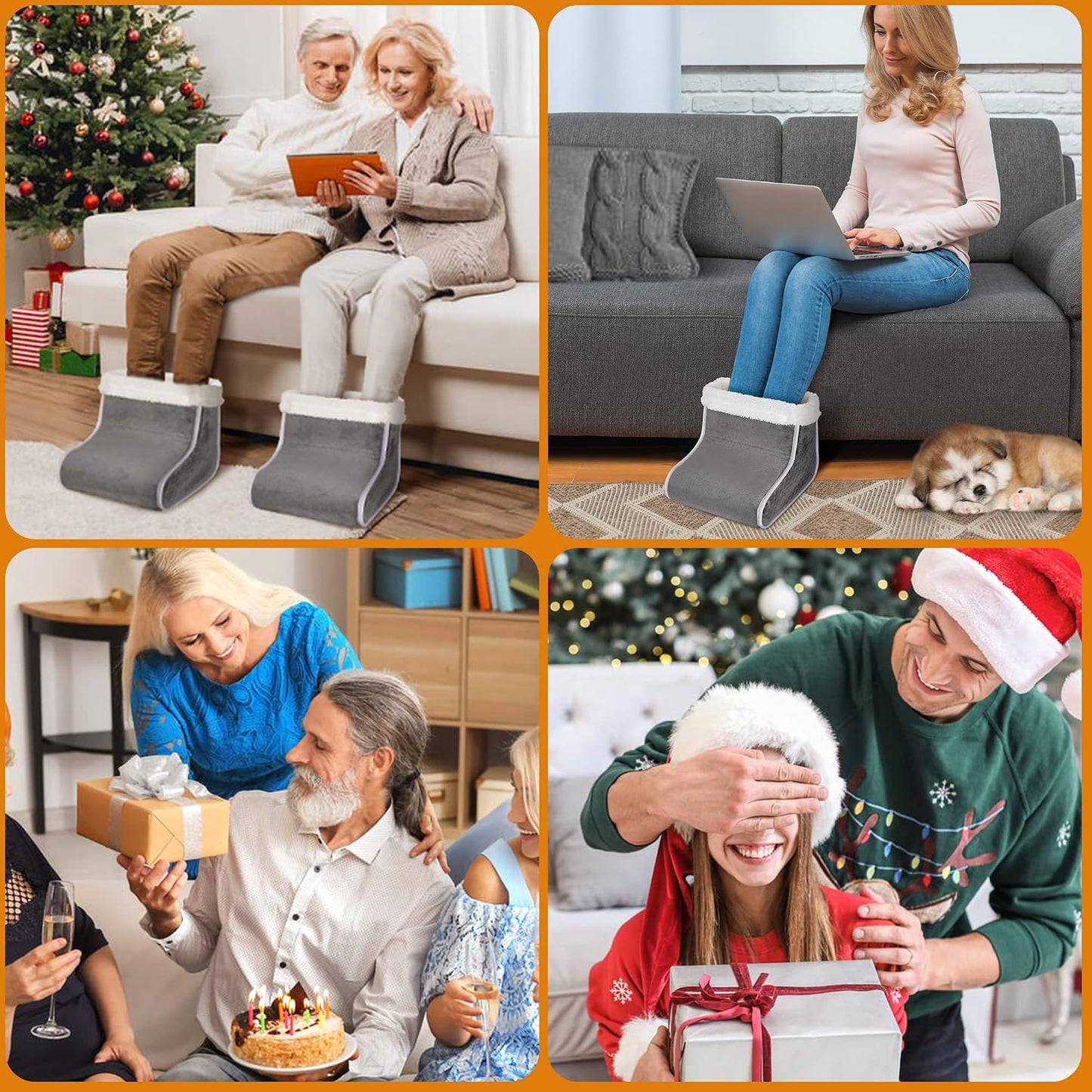 Electric Heated Foot Warmer - KLADNDER Heating Foot Warmer for Men & Women, Feet Warmer with 6 Temperature Setting 4 Timer Setting, Auto Shut Off Washable Inner Lining, Fast Heat Use for Winter Gifts