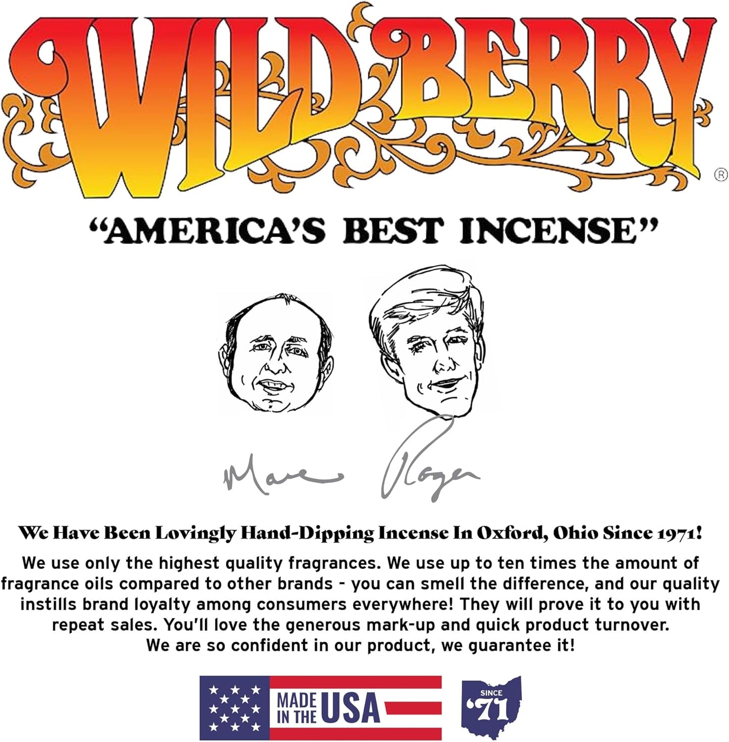 Wild Berry Incense Sticks - Fresh Rain - Clean Crisp Fragrance with Bergamot and Lavender - Hand Dipped in the USA (100 Count)