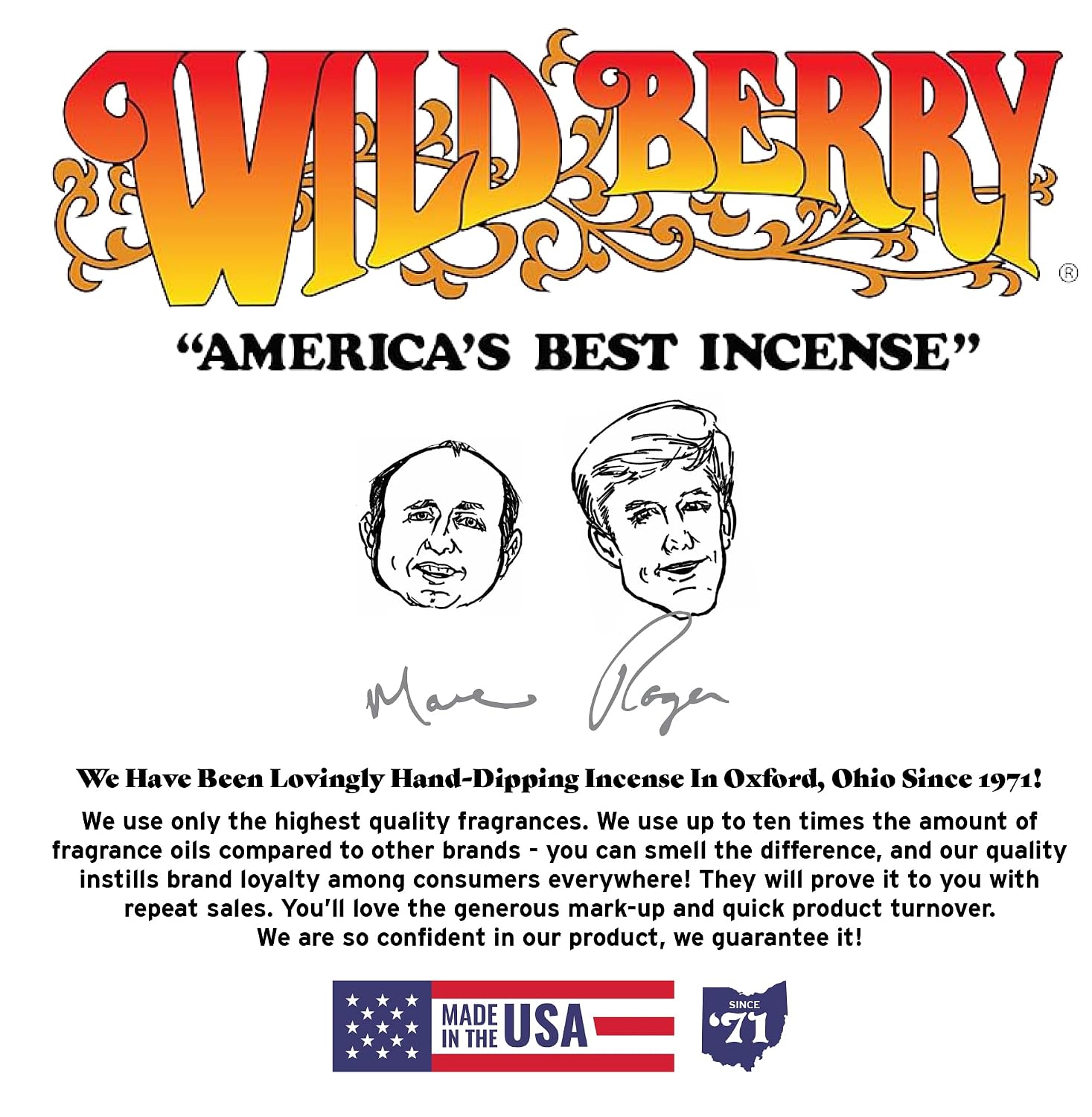 Wild Berry Incense Sticks - Sandalwood - Lovely Sandalwood Scent with Cedarwood and Amber - Hand Dipped in the USA (100 Count)