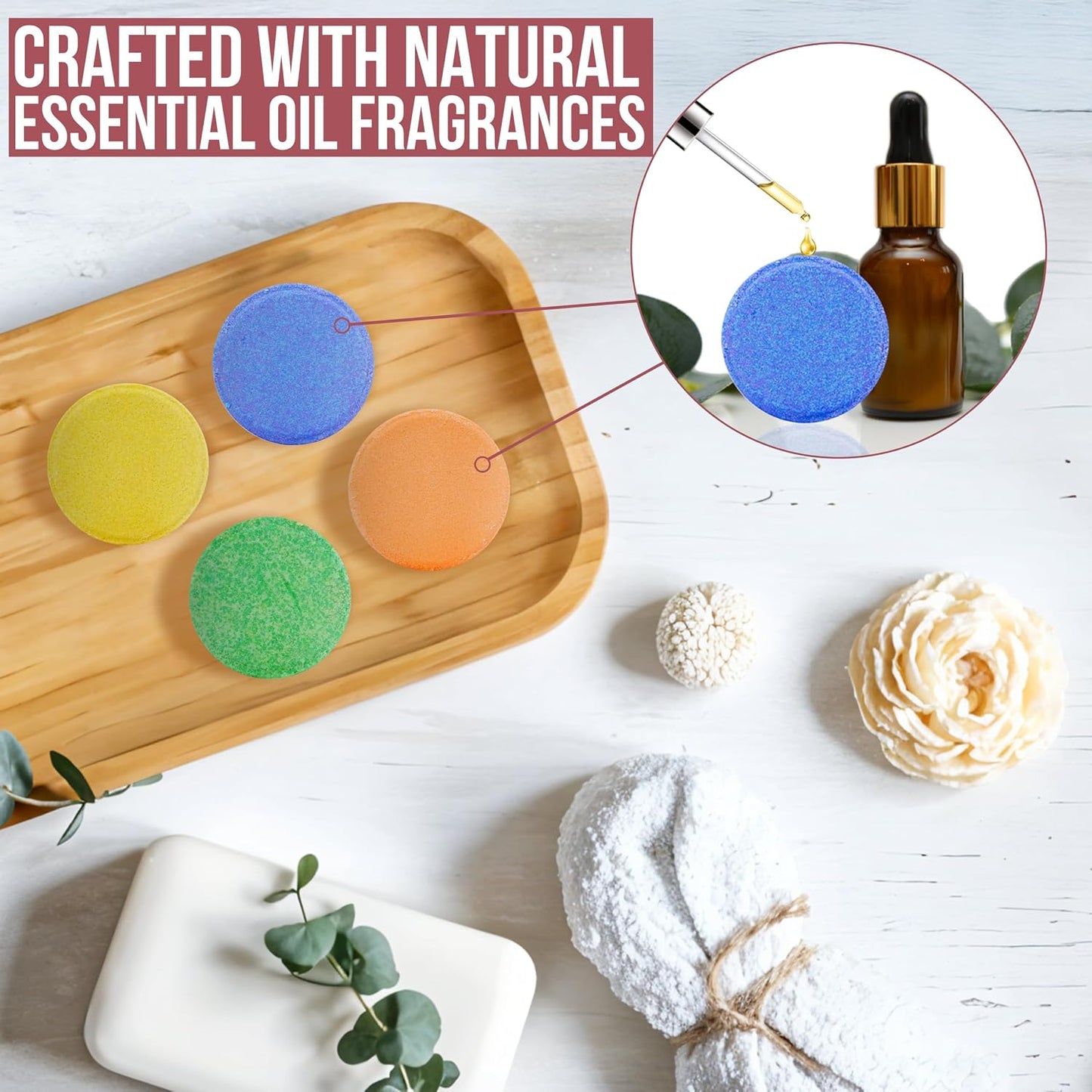 Anovina Shower Steamers Aromatherapy Gift Box Made in USA Self Care Gifts for Women and Men - All Natural Shower Bombs - Shower Tablets Made with Essential Oils