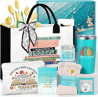 Suhctuptx Book Lovers Gifts, Bookish Gift for Women Book Accessories, Books Club Gift Reading Gifts for Book Lover Readers Teachers Coworker Bookworm Librarian Just a Girl Who Loves Books