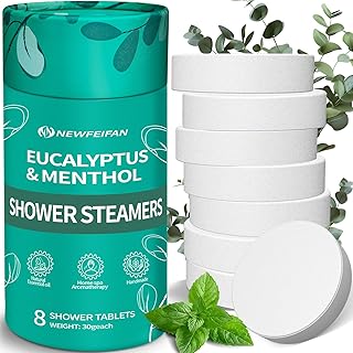 Shower Steamers Aromatherapy Gifts for Women Men, Fathers Day Gift for Dad Husband from Wife Daughter, 8 Pack Organic Eucalyptus & Menthol Essential Oil, Home Spa Relaxing Purple