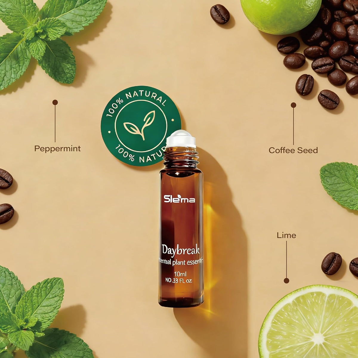 Slema Essential Oil，Daybreak Essential Oil Blends by 10ml Essential Oils - 100% Pure Therapeutic Grade, Helps Create a Focused Atmosphere for Work & Study​ (Lemon)