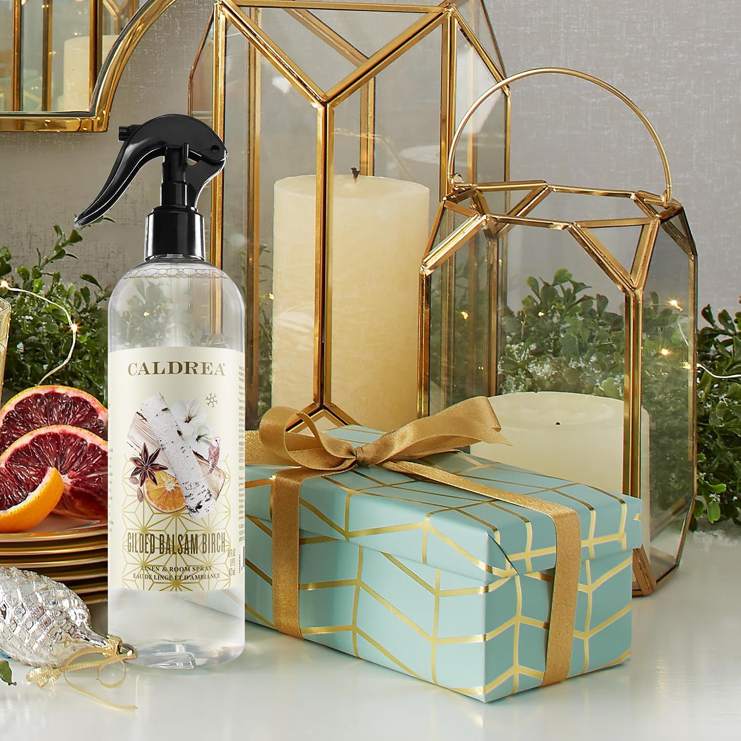 Caldrea Linen And Room Spray Air Freshener, Made With Essential Oils, Plant-Derived And Other Thoughtfully Chosen Ingredients, Gilded Balsam Birch, 16 Oz