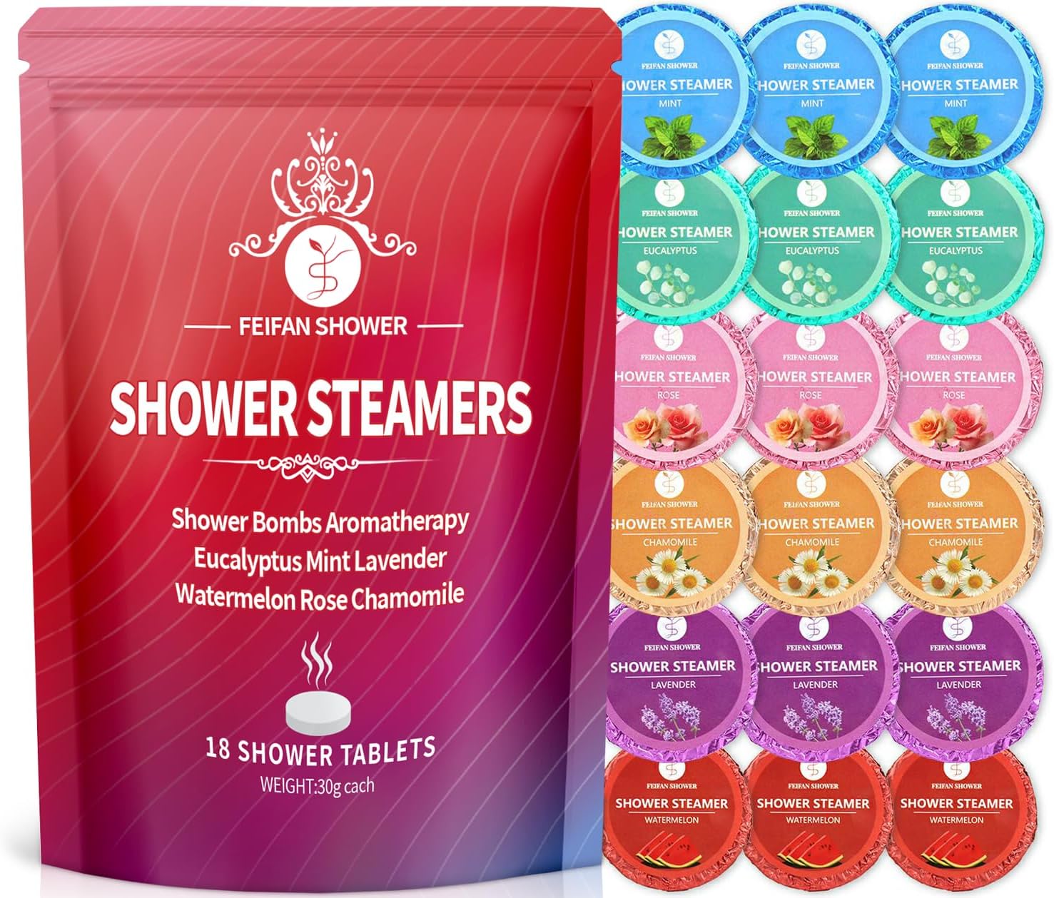 Shower Steamers Aromatherapy - 18 Pack Shower Bombs | Christmas Stocking Stuffers for Adults Women Teens White Elephant, Birthday Gifts, Organic Essential Oils Relaxation Home SPA