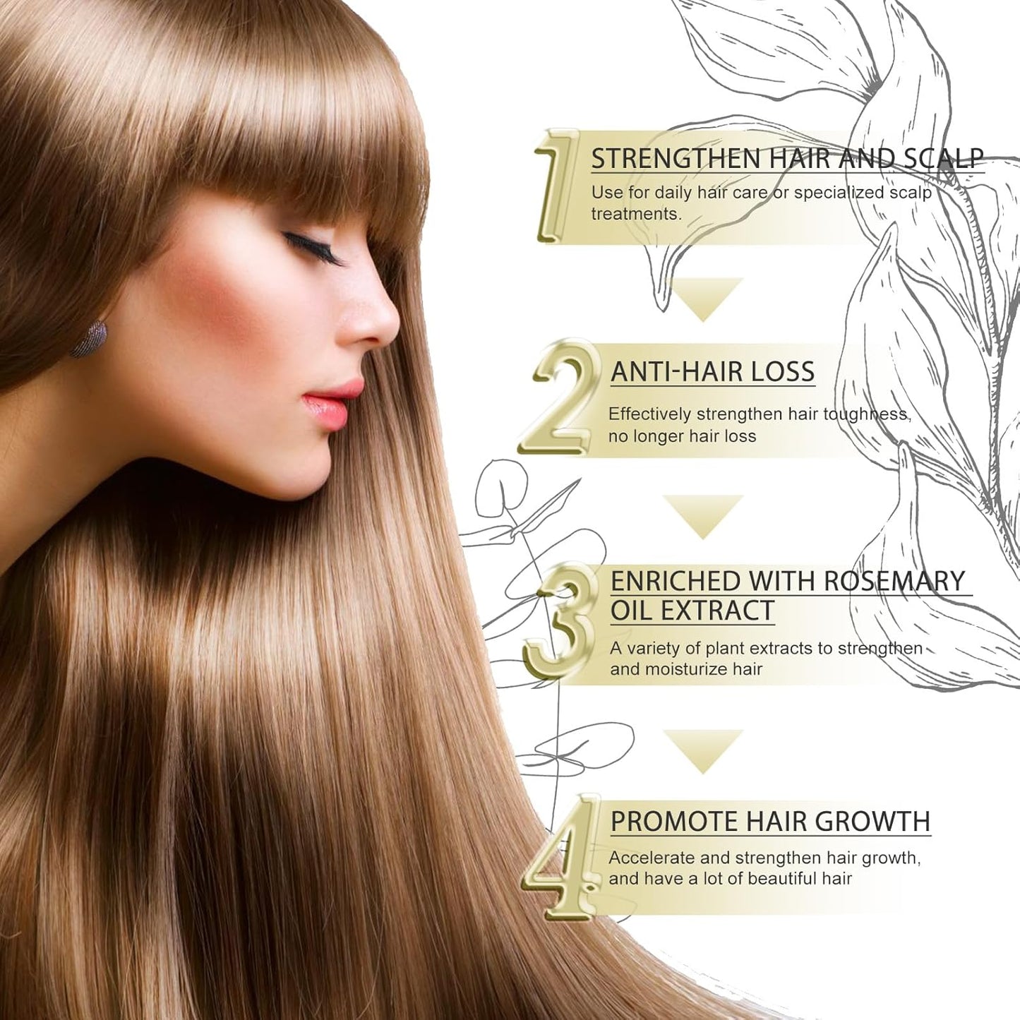 180 ML Natural Hair Growth Oil, Carvenchi Organic Rosemary Oil for Dry Damaged and Growth Thin Hair.