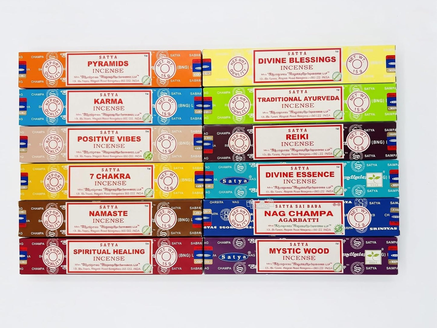Earth Satya Assorted Natural Masala Incense Sticks – Pack of 12 x 15g (Platinum Mix) | Nag Champa, Chakra, Reiki, Karma, Spiritual Healing & More for Meditation, Puja & Home Fragrance