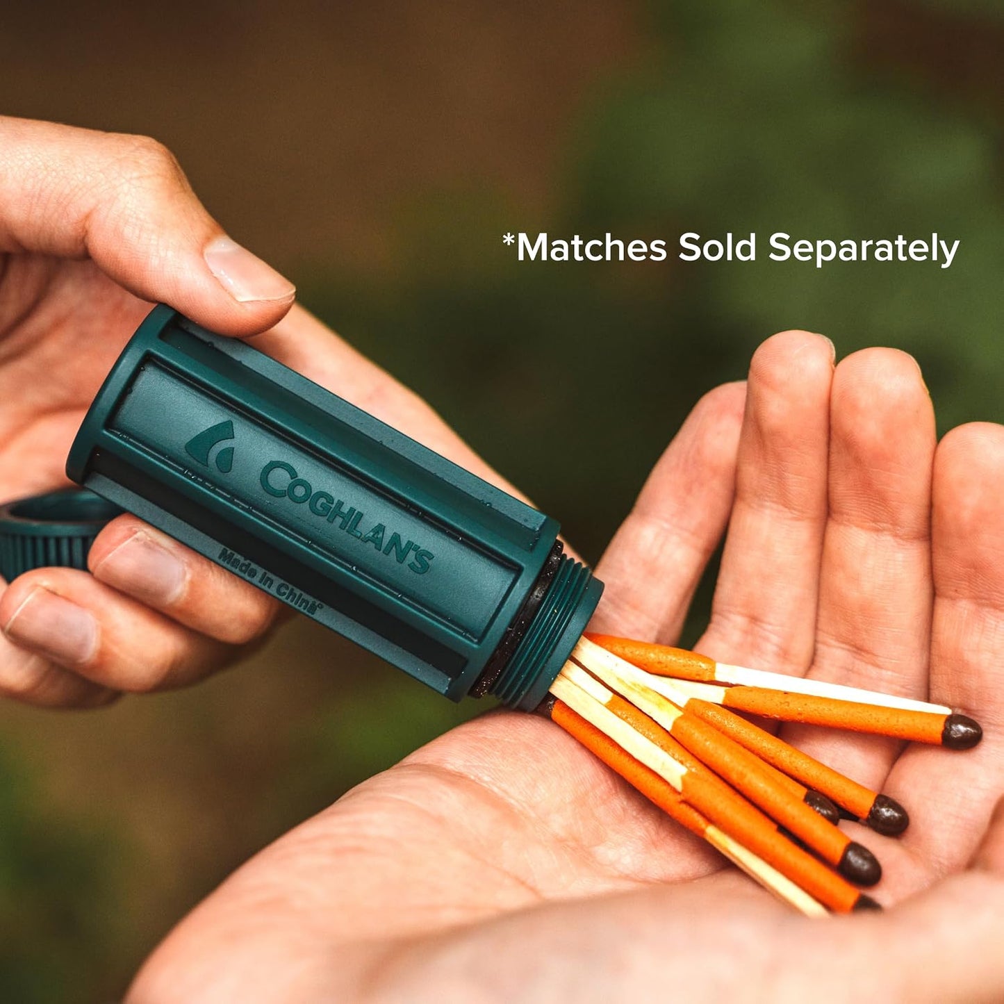 Coghlan's Waterproof Match Box - Durable Outdoor Camping Gear, Essential Survival Kit Accessory, Screw-Top Lid, Compact and Portable Fire Starter Tool for Backpacking, Hiking, Emergency Preparedness