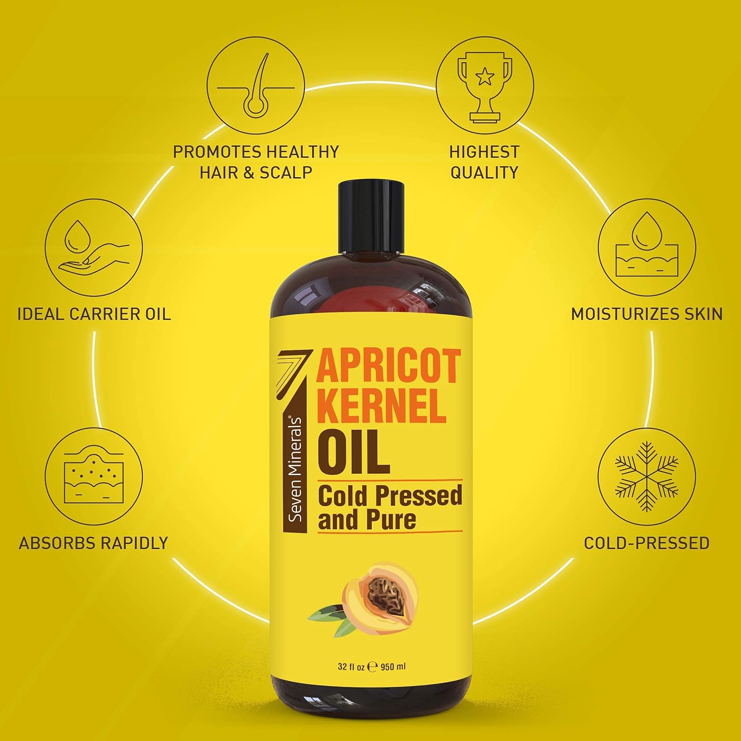 Seven Minerals Pure Apricot Kernel Oil & Pure Grapeseed Oil