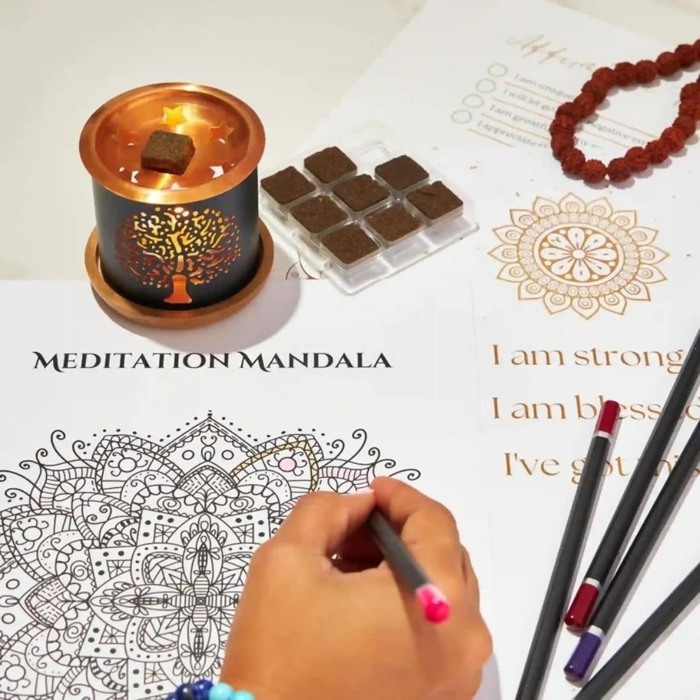 7 Chakra Incense Brick Super Set by Aromafume | 63 bricks & Tree of Life Exotic Burner | Smokeless Incense Set for Chakra Balance | Yoga & Meditation Gifts | Incense Kit for Plexus, Root Chakra & more