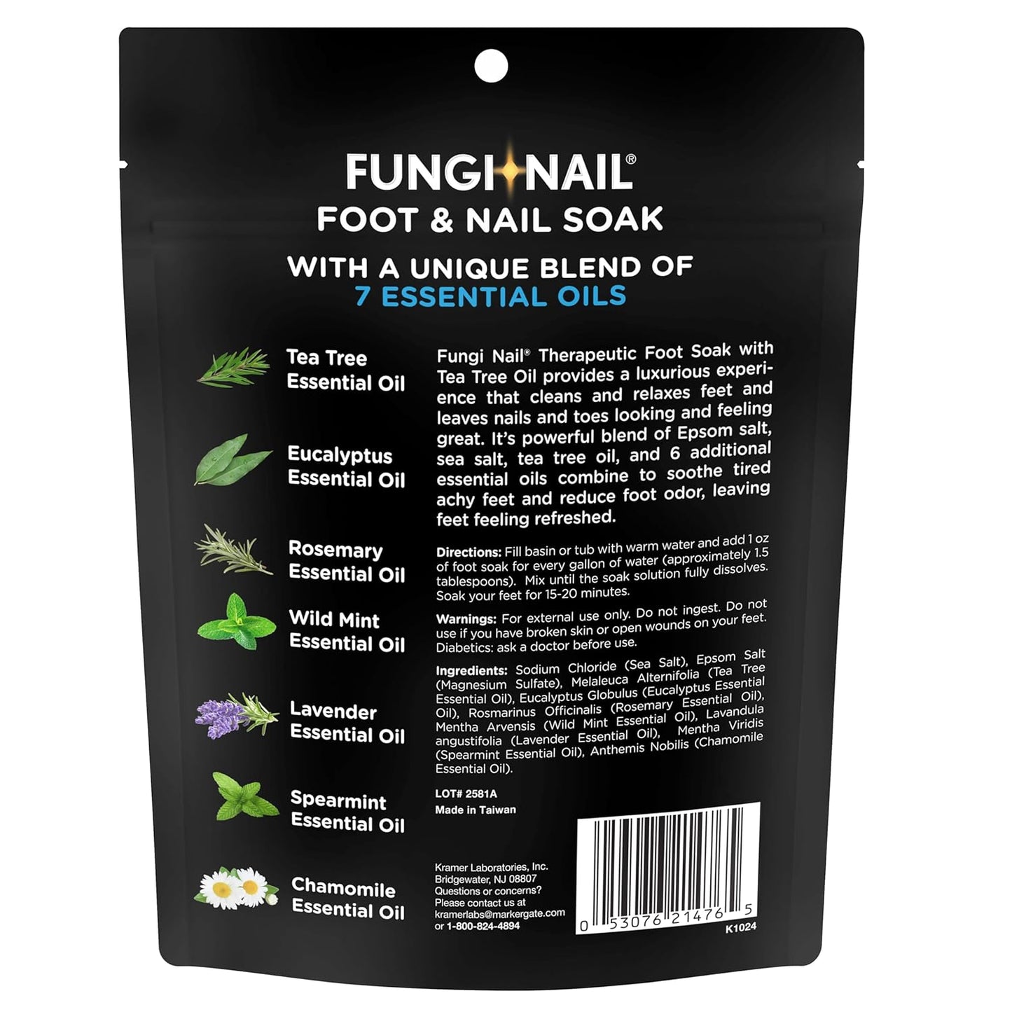 Fungi-Nail Foot & Nail Soak with Tea Tree Oil, 1 Pound, Moisturize, Reduce Foot Odor, & Soothe Aching Feet, Therapeutic Blend of Rich Mineral Epsom Salt, Pure Sea Salt, and 7 Essential Oils