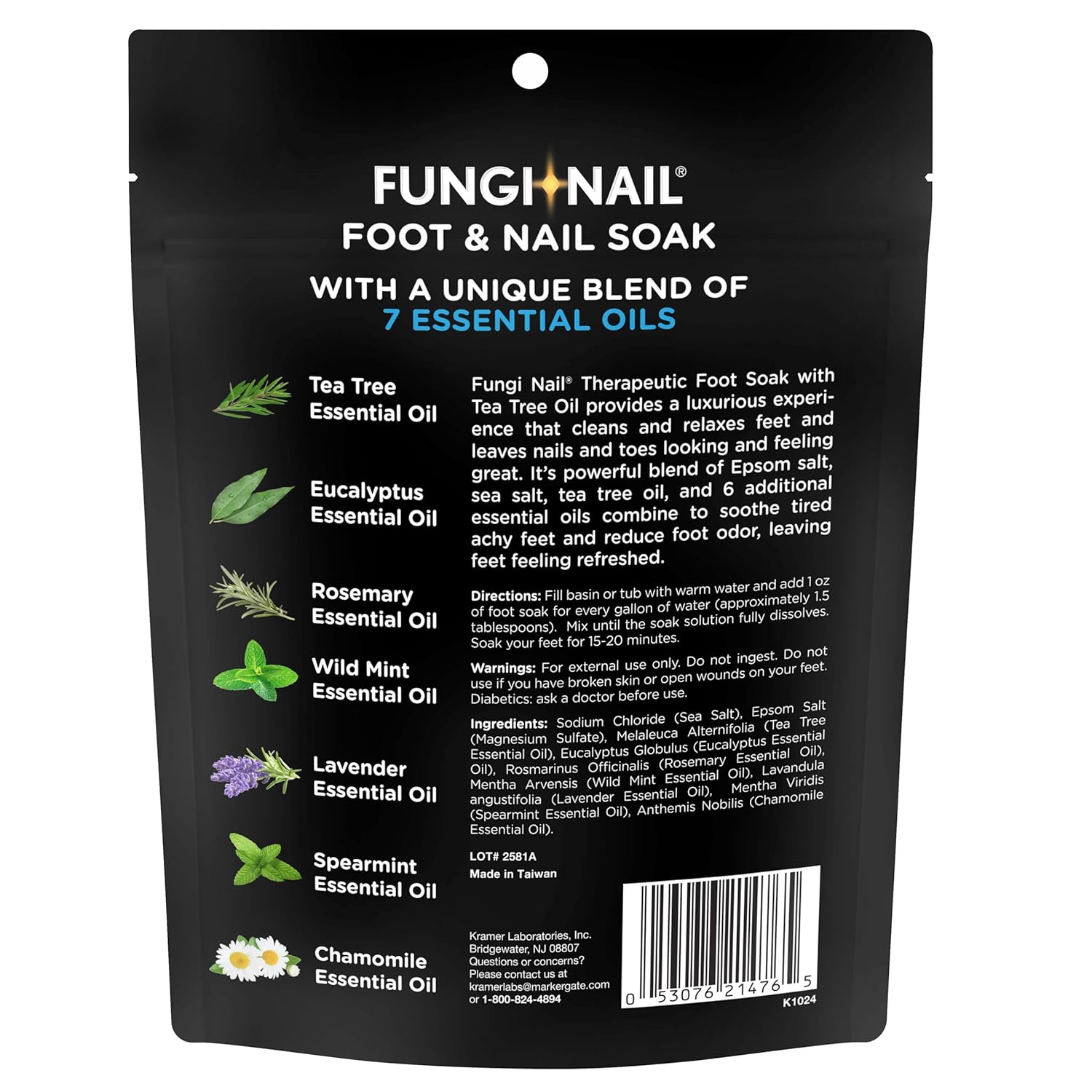 Fungi-Nail Foot & Nail Soak with Tea Tree Oil, 1 Pound, Moisturize, Reduce Foot Odor, & Soothe Aching Feet, Therapeutic Blend of Rich Mineral Epsom Salt, Pure Sea Salt, and 7 Essential Oils