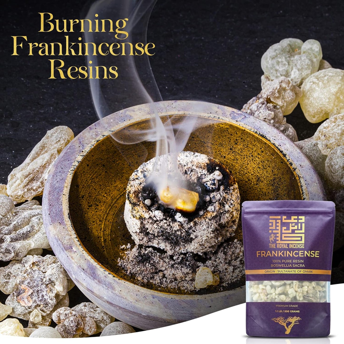 Frankincense Resins | Boswellia Sacra Frankincense Incense |Chruch Incense Olibanum Gum Bulk |Luban 100 Grams (3.5 Ounce)