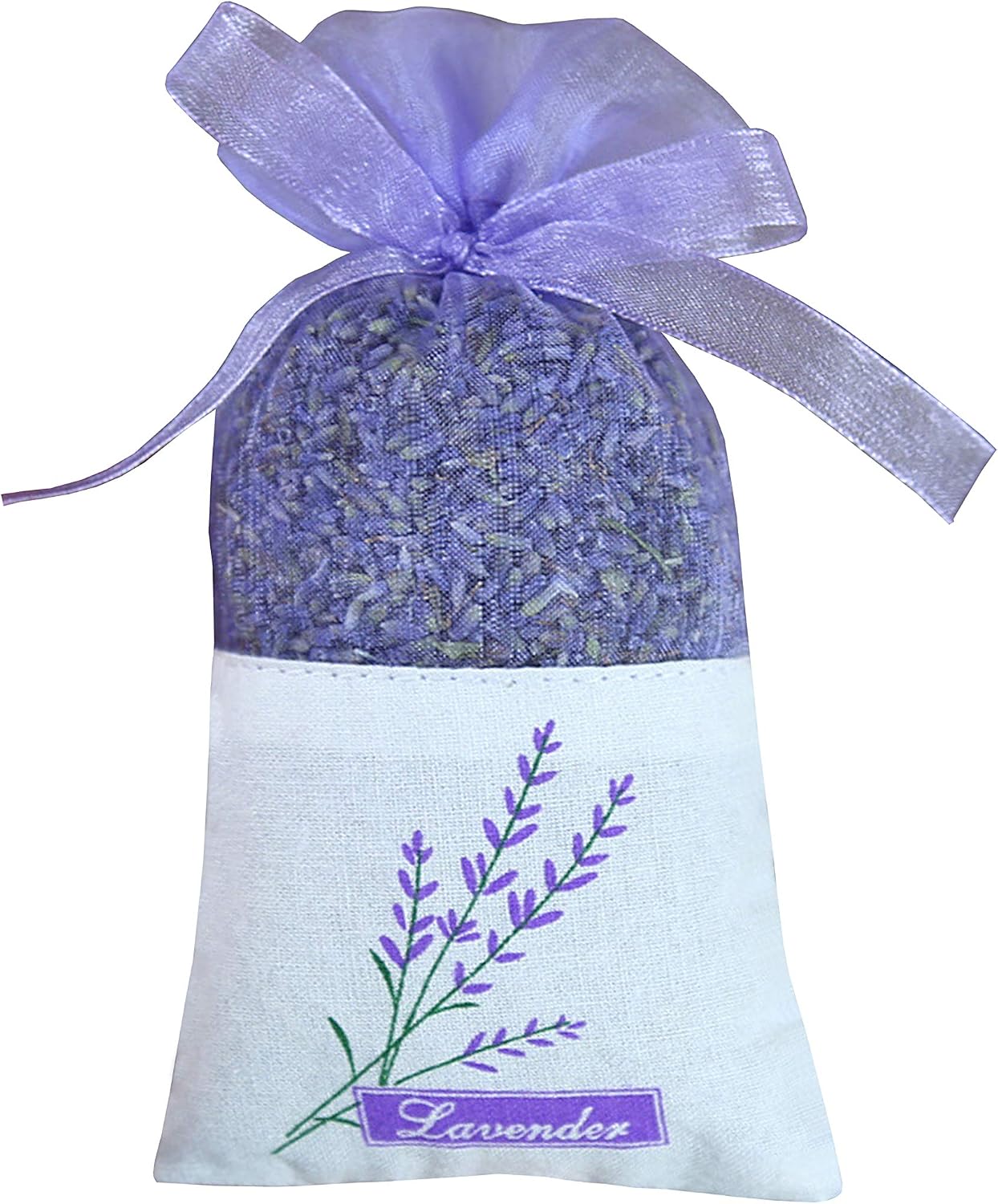 Sanrich 50PCS Lavender Sachet Bags Empty Purple Gauze Ribbons Cotton-Ramie Sacks (Light Purple)
