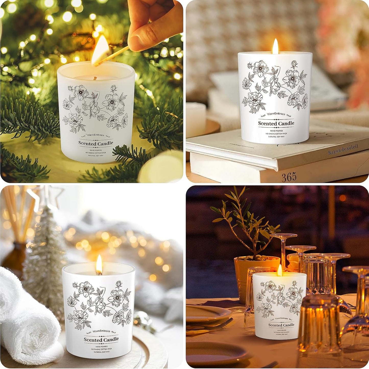 Deluxe Scented Candle for Women & Men, Vanilla Coconut Soy Wax Candle, 9.2 Oz Jar Candle for Home, Scented-80 Hour Long Lasting Burning, Suitable Present for Mom