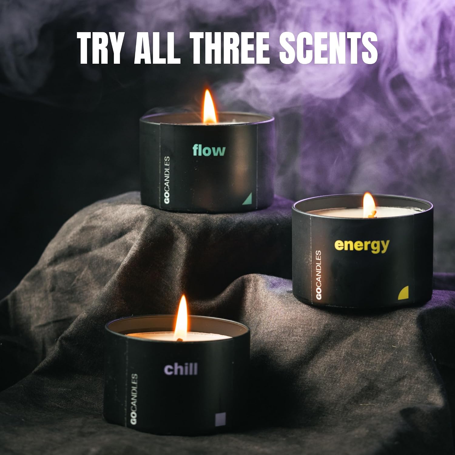 GO Candles Energy Large Scented Candle for Men & Women | Uplifting Citrus & Spice | 100% Natural Non-Toxic | Coconut Soy Wax with Essential Oils | Hand-Poured in USA | Long Lasting Aromatherapy Gift