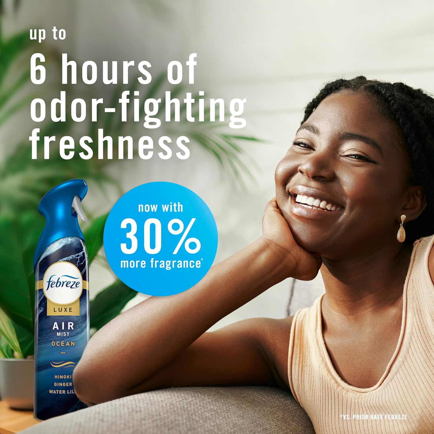Febreze New & Improved Air Mist Ocean Air Freshener, Home and Kitchen Essentials, Odor Fighting Room Spray, 8.1 oz bottle